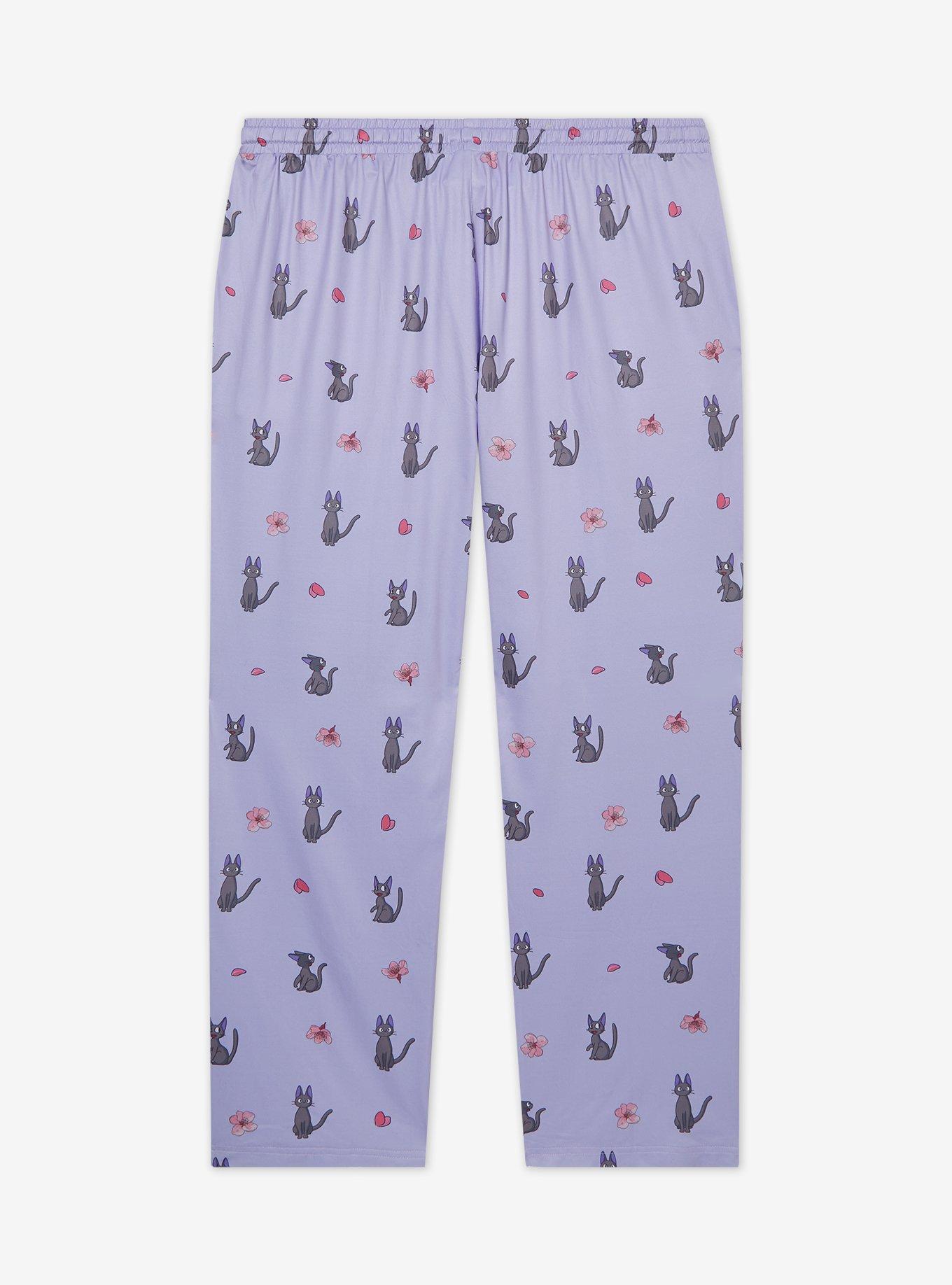 Studio Ghibli® Kiki's Delivery Service Jiji Allover Print Women's Plus Size Sleep Pants — BoxLunch Exclusive, , hi-res