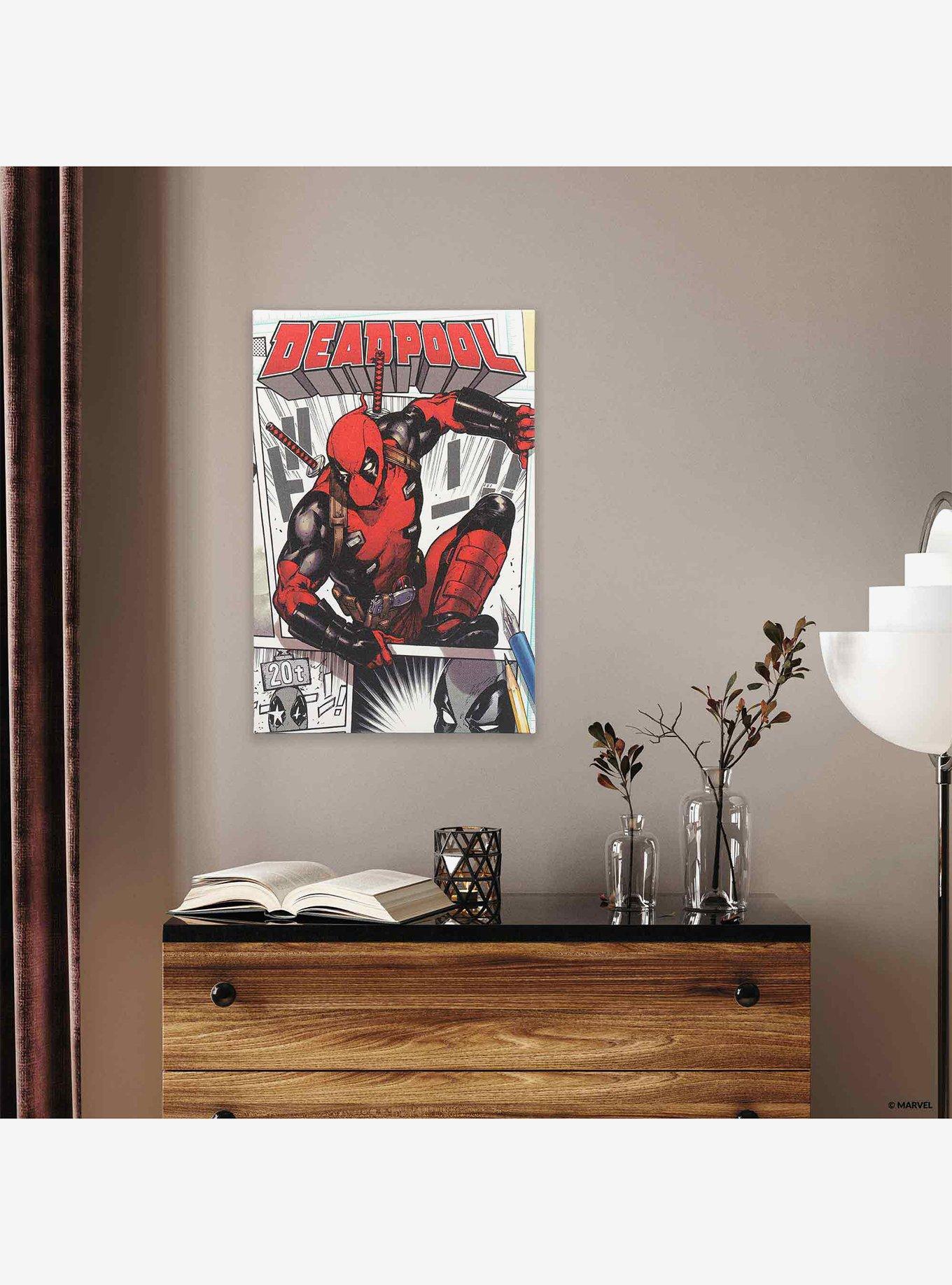 Marvel Deadpool Comic Strip Climbing Scene Canvas Wall Decor