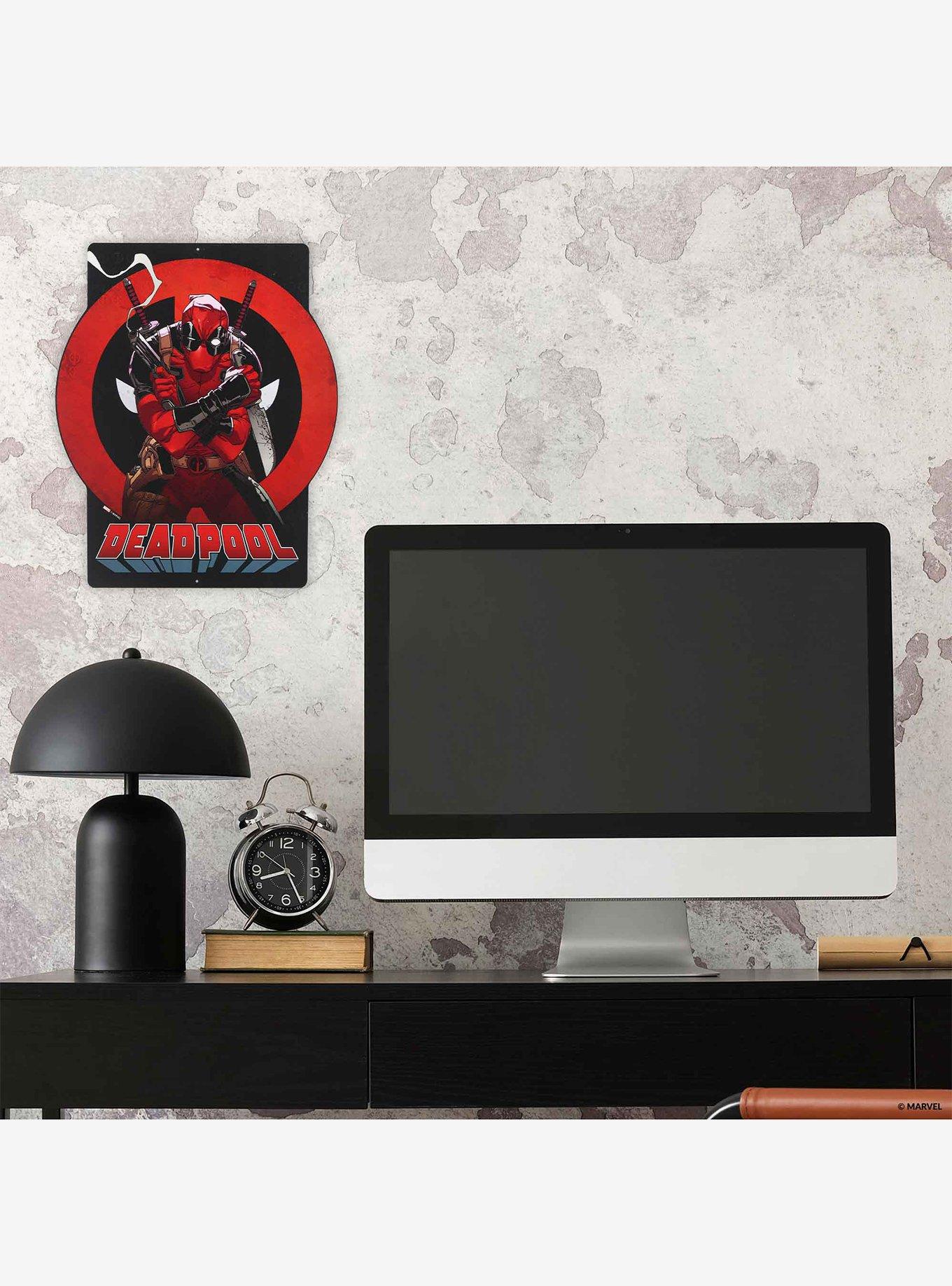 Marvel Deadpool Smoking Gun Metal Sign, , alternate