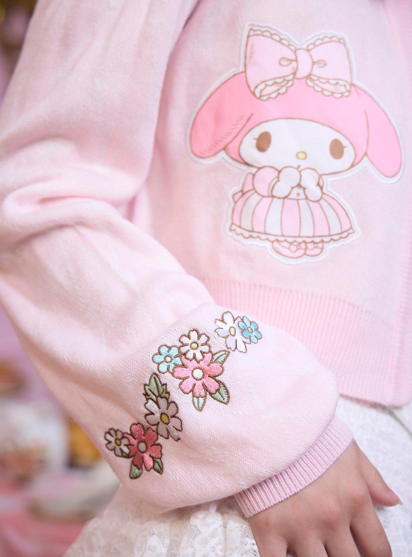 My Melody Kuromi My Sweet Piano Bow Girls Crop Cardigan, MULTI, alternate