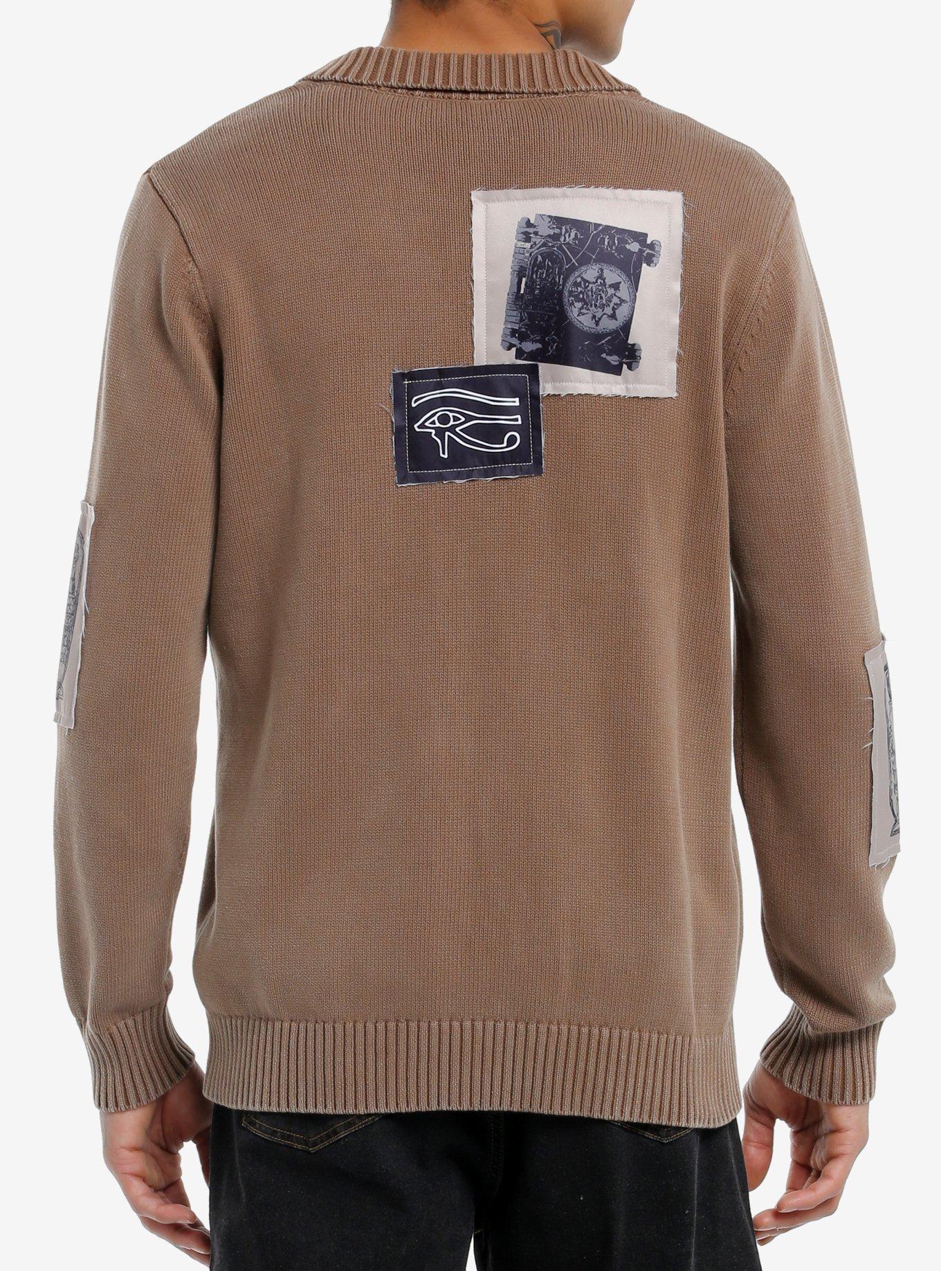 The Mummy Patches Collared Cardigan, BROWN, alternate