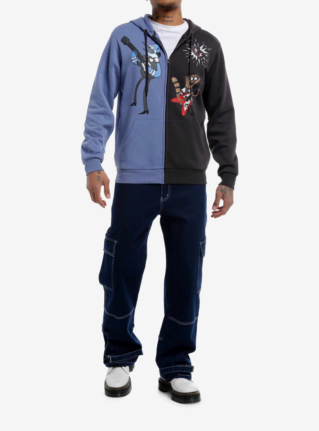 Regular Show Mordecai & Rigby Split Hoodie, MULTI, alternate