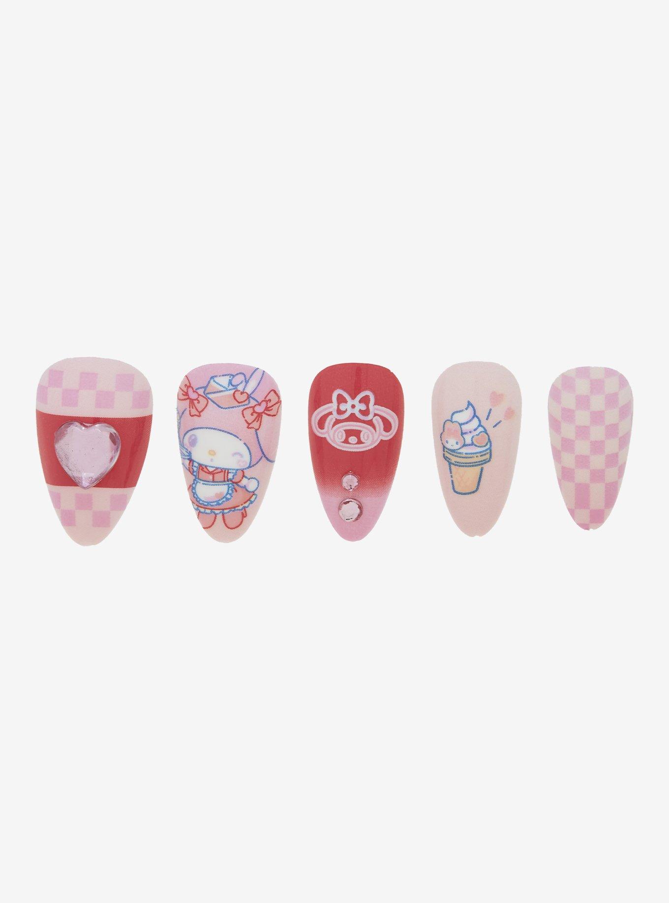 Sanrio My Melody Diner Press On Nails, , hi-res