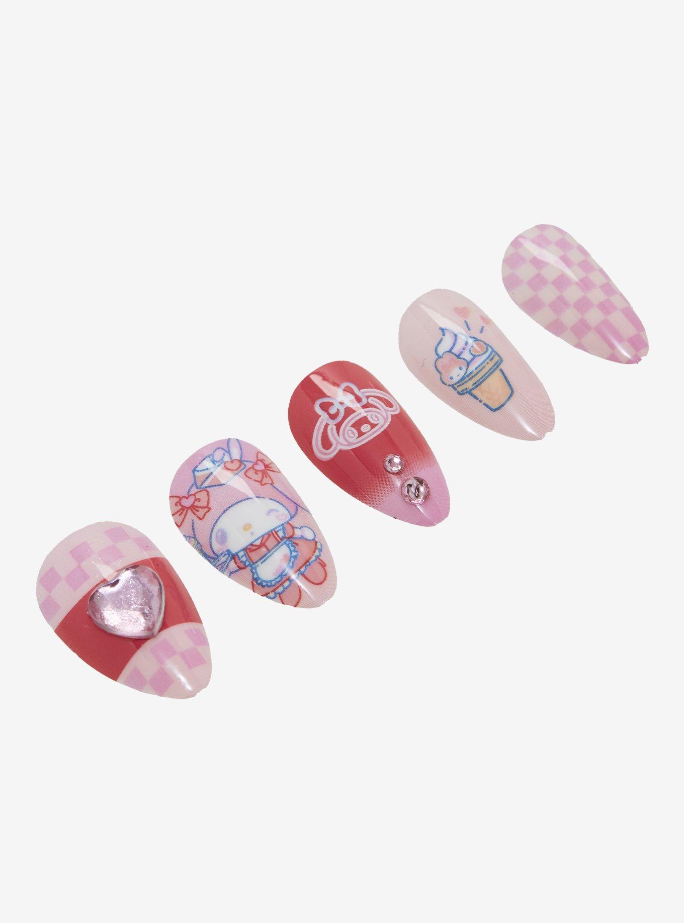 Sanrio My Melody Diner Press On Nails, , alternate