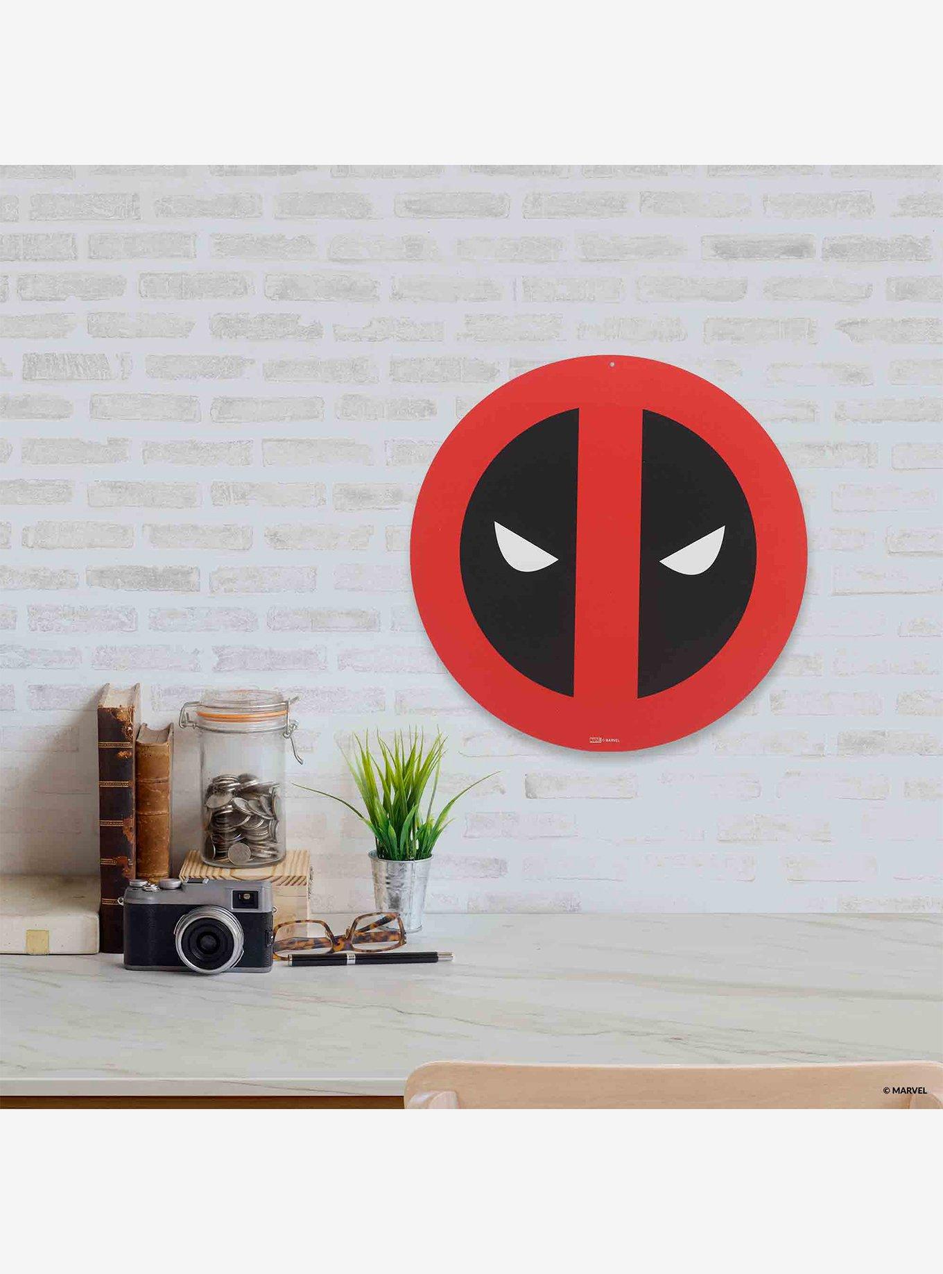 Marvel Deadpool Mask Logo Round Metal Sign, , alternate
