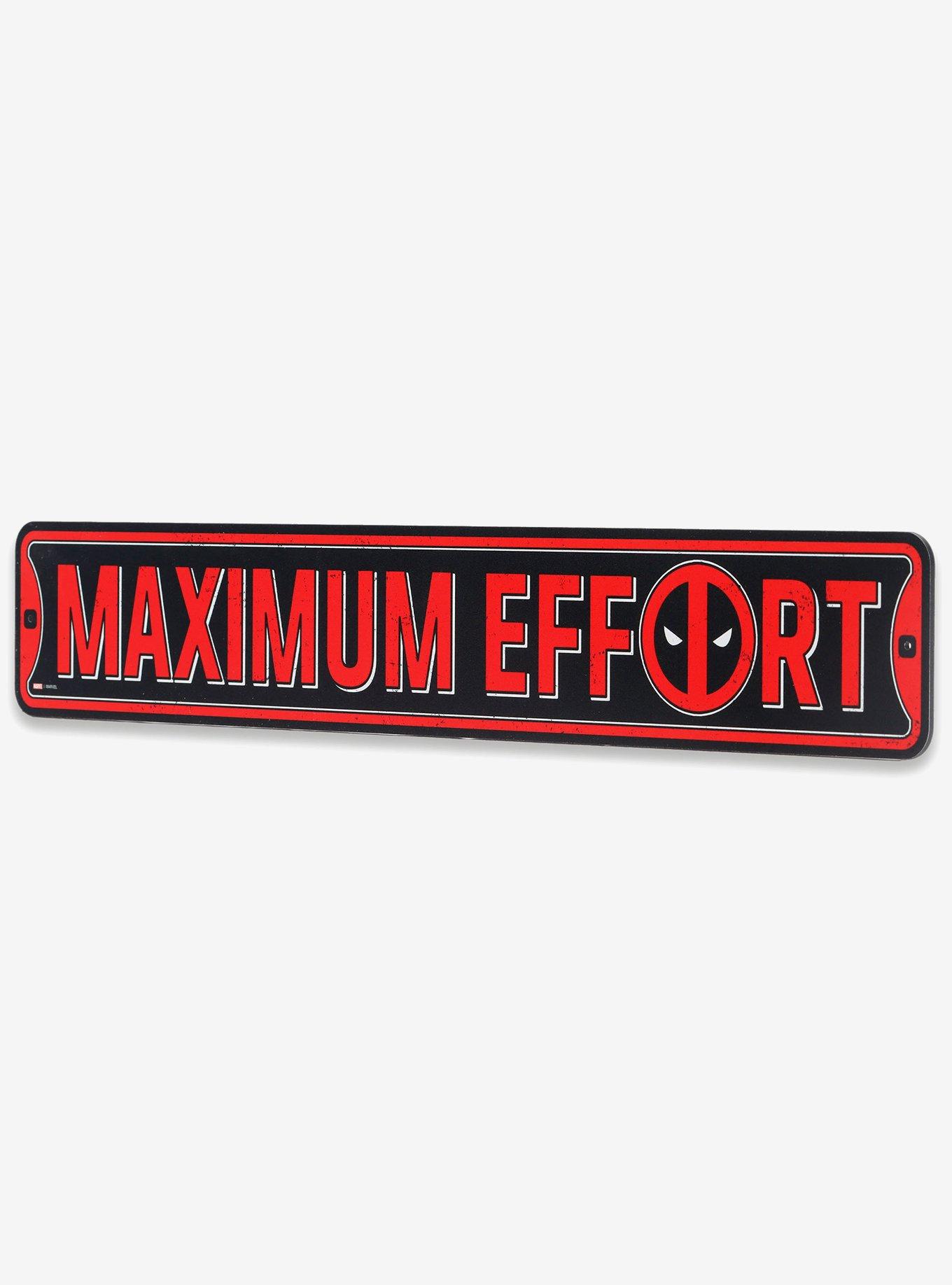 Marvel Deadpool Maximum Effort Metal Street Sign, , alternate