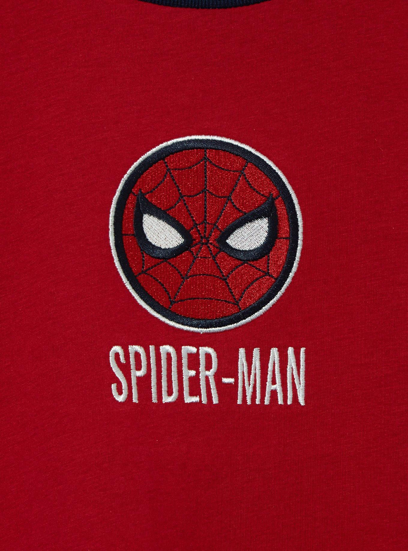 Marvel Spider-Man Logo Drop Shoulder T-Shirt — BoxLunch Exclusive, , hi-res