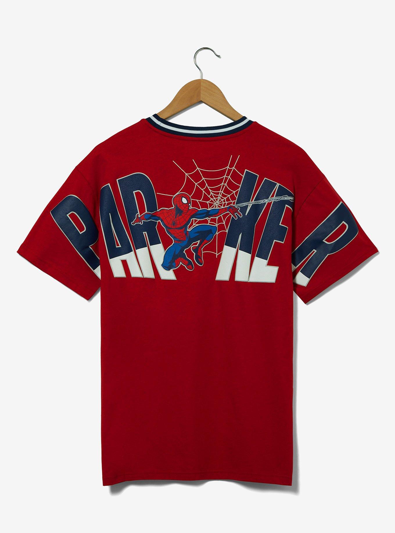 Marvel Spider-Man Logo Drop Shoulder T-Shirt — BoxLunch Exclusive, RED, alternate