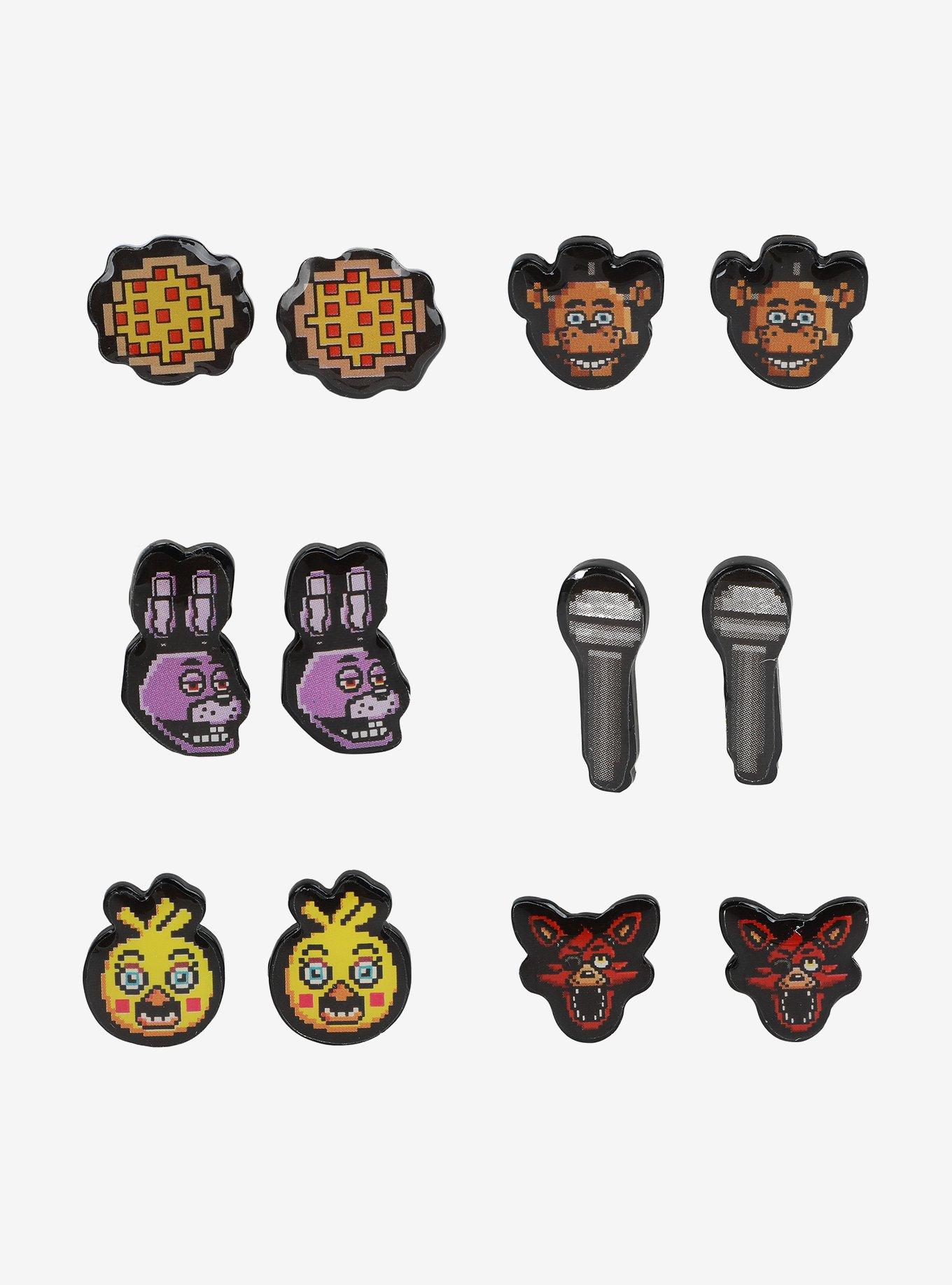 Five Nights at Freddy's Pixel Characters Earring Set, , alternate