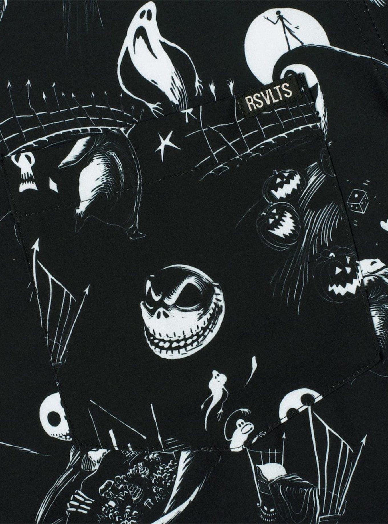 RSVLTS x Nightmare Before Christmas "Your Worst Nightmare" Button-Up Shirt, BLACK, alternate