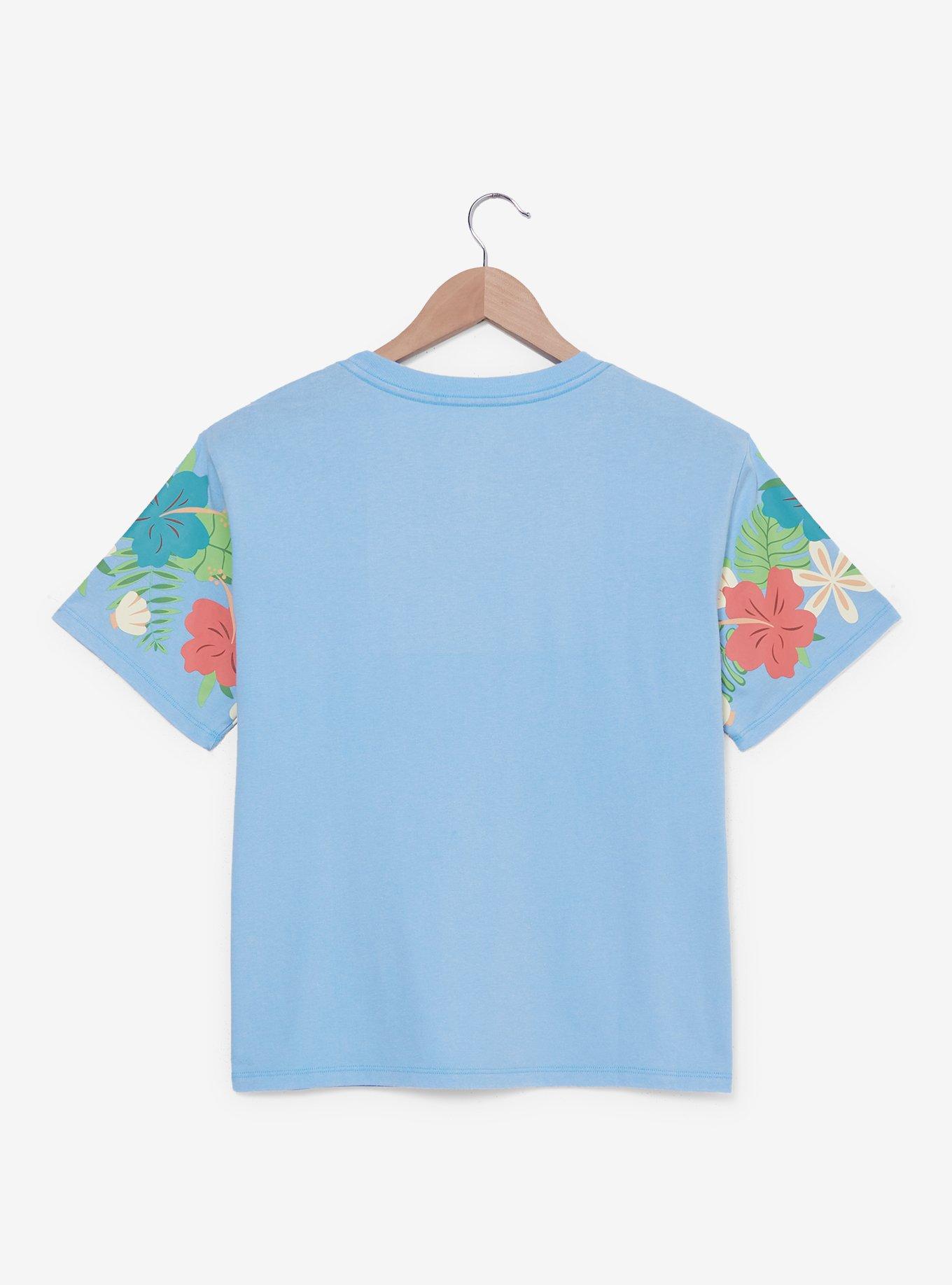 Disney Moana Hibiscus Floral Women's T-Shirt, LIGHT BLUE, alternate