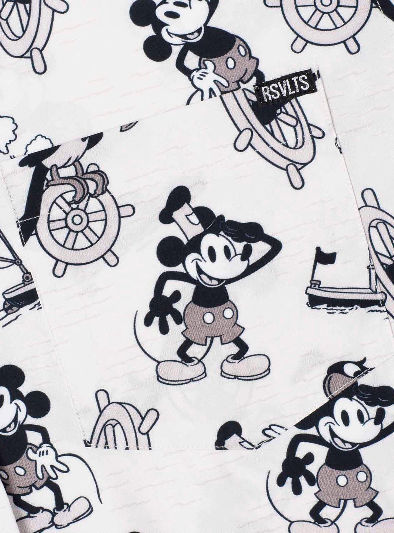 RSVLTS x Disney Mickey Mouse "Steamboat Mickey" Button-Up Shirt