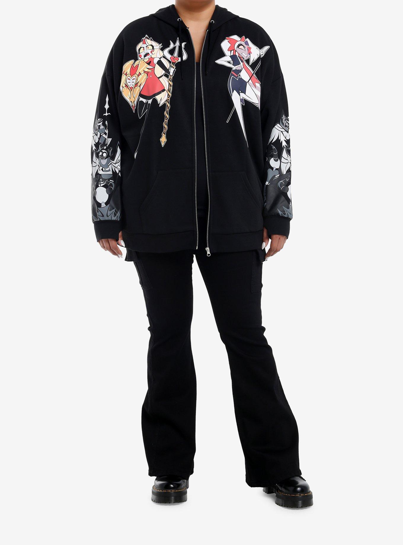 Hazbin Hotel Vaggie & Charlie Girls Oversized Hoodie Plus Size, MULTI, alternate