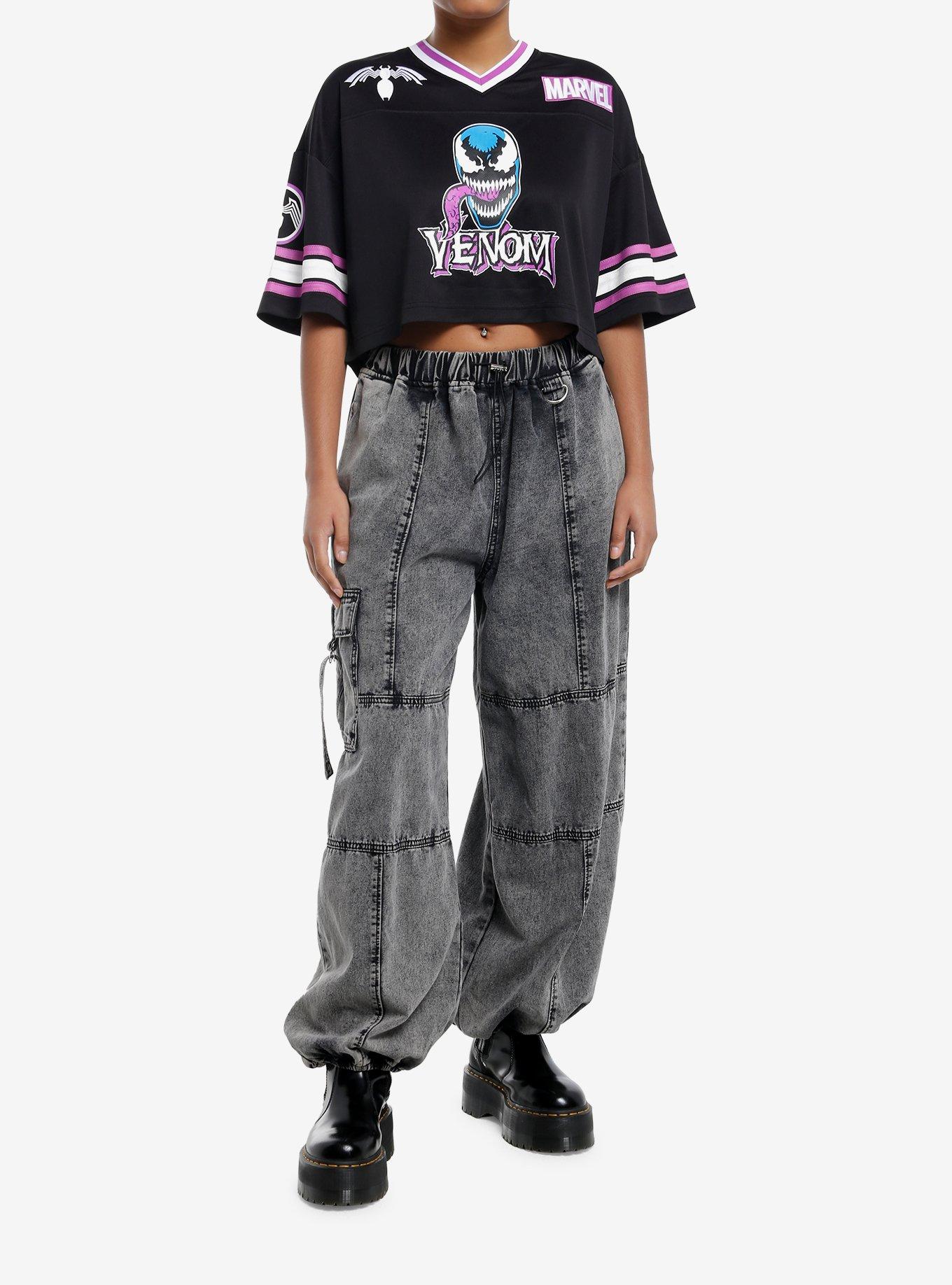 Marvel Venom Crop Girls Football Jersey, PURPLE, alternate