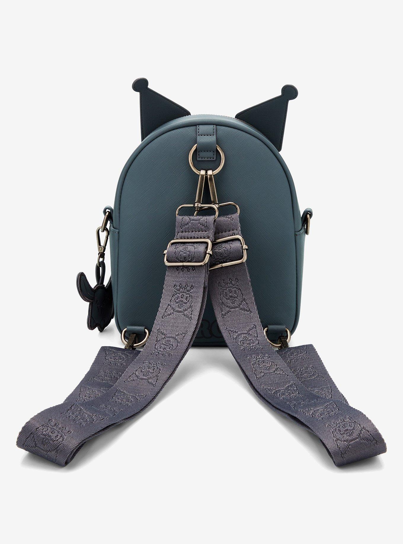 Loungefly Kuromi Grey Tone Convertible Mini Backpack, , alternate