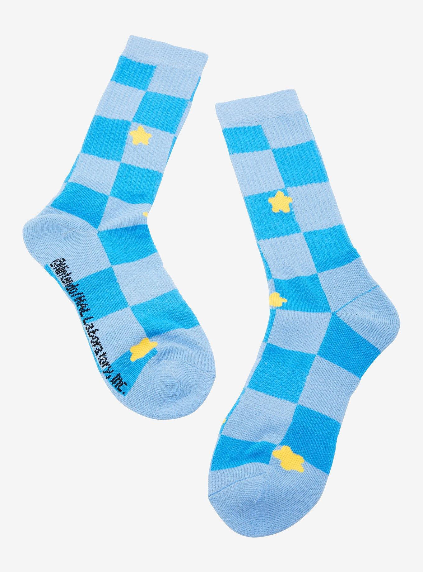 Nintendo Kirby Checkered Allover Print Crew Socks — BoxLunch Exclusive, , hi-res