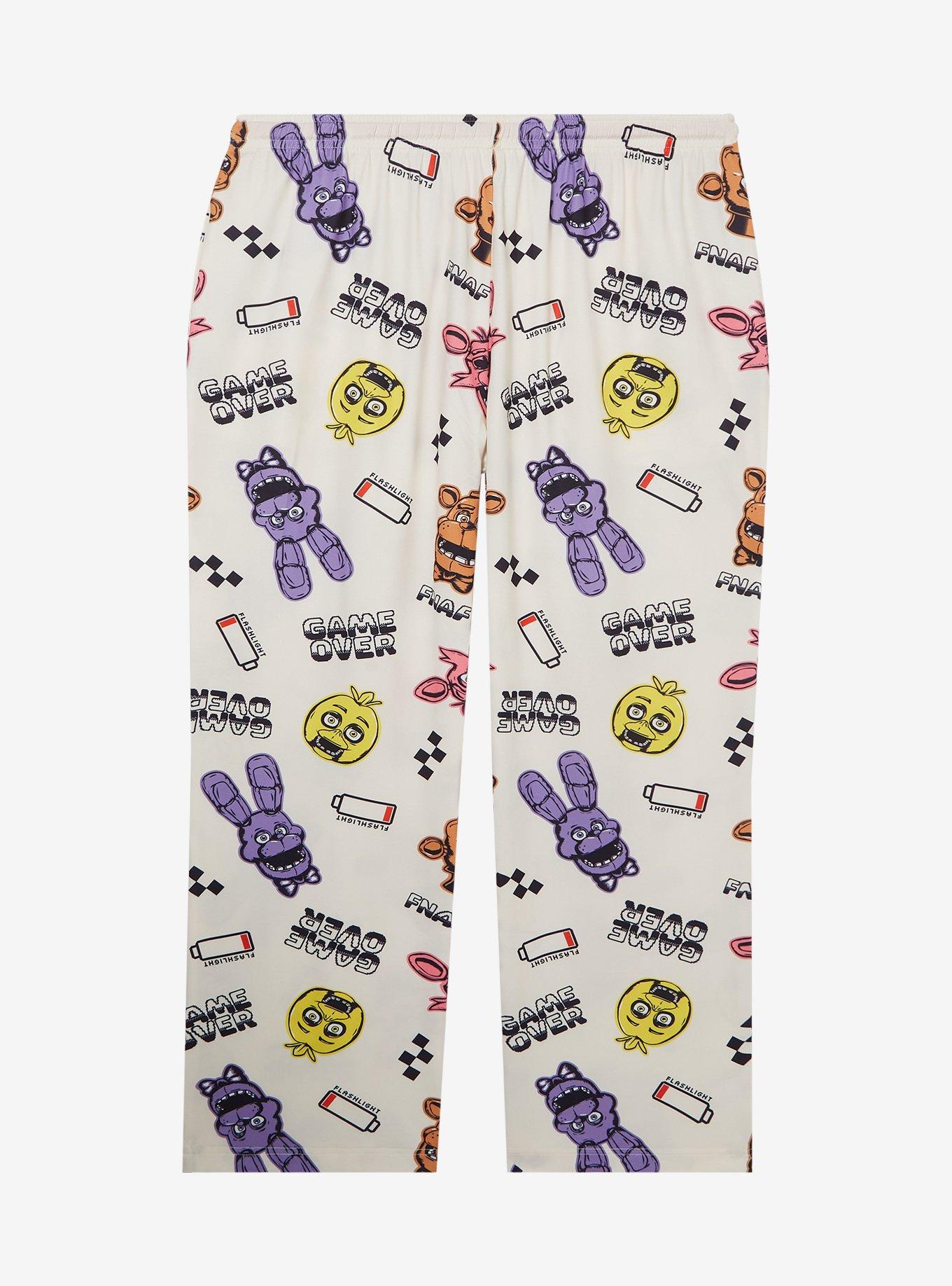 Five Nights at Freddy's Characters Game Over Allover Print Women's Plus Size Sleep Pants - BoxLunch Exclusive, , hi-res