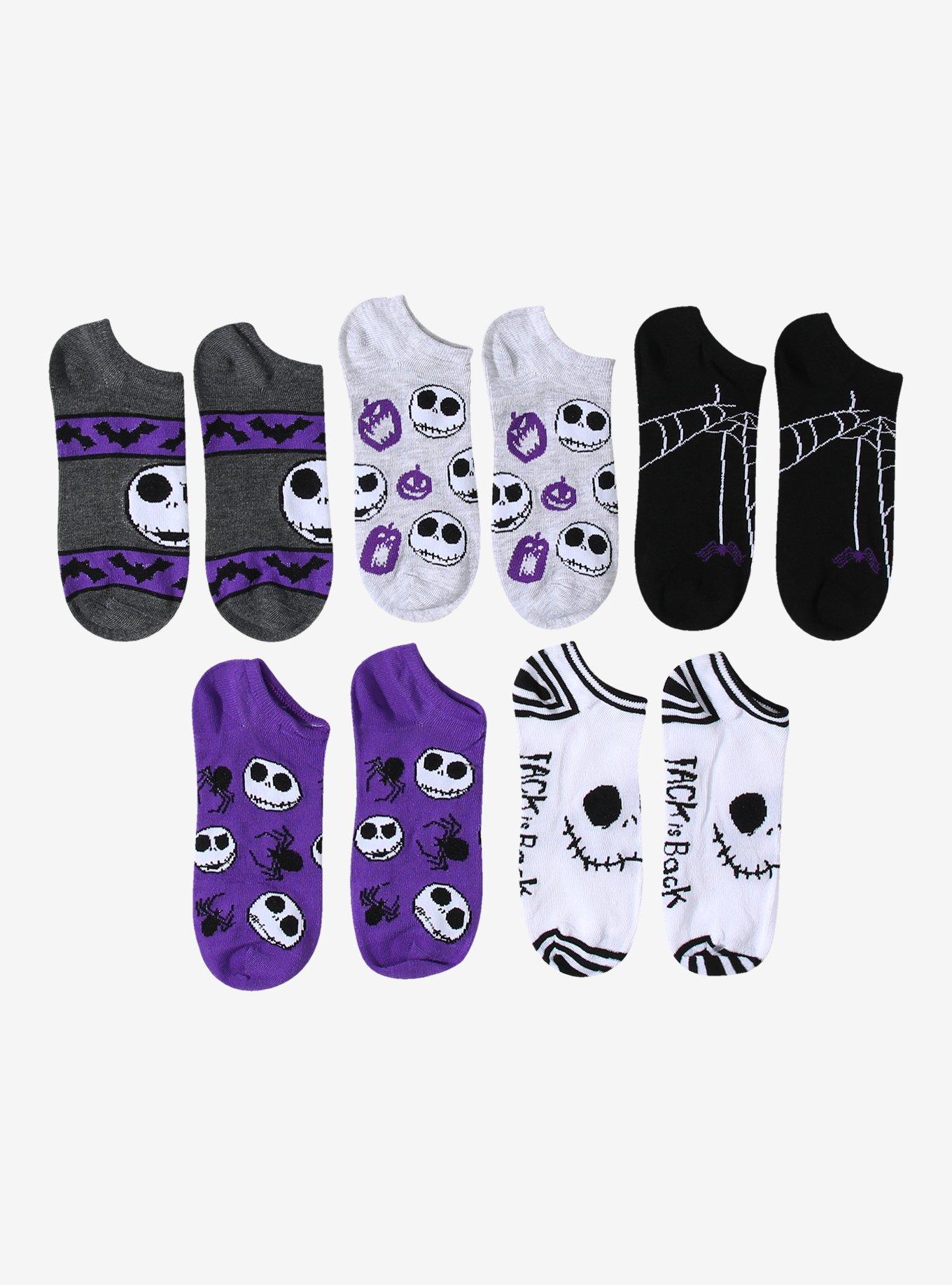 The Nightmare Before Christmas Jack Skellington Jack Is Back No-Show Socks 5 Pair, , alternate