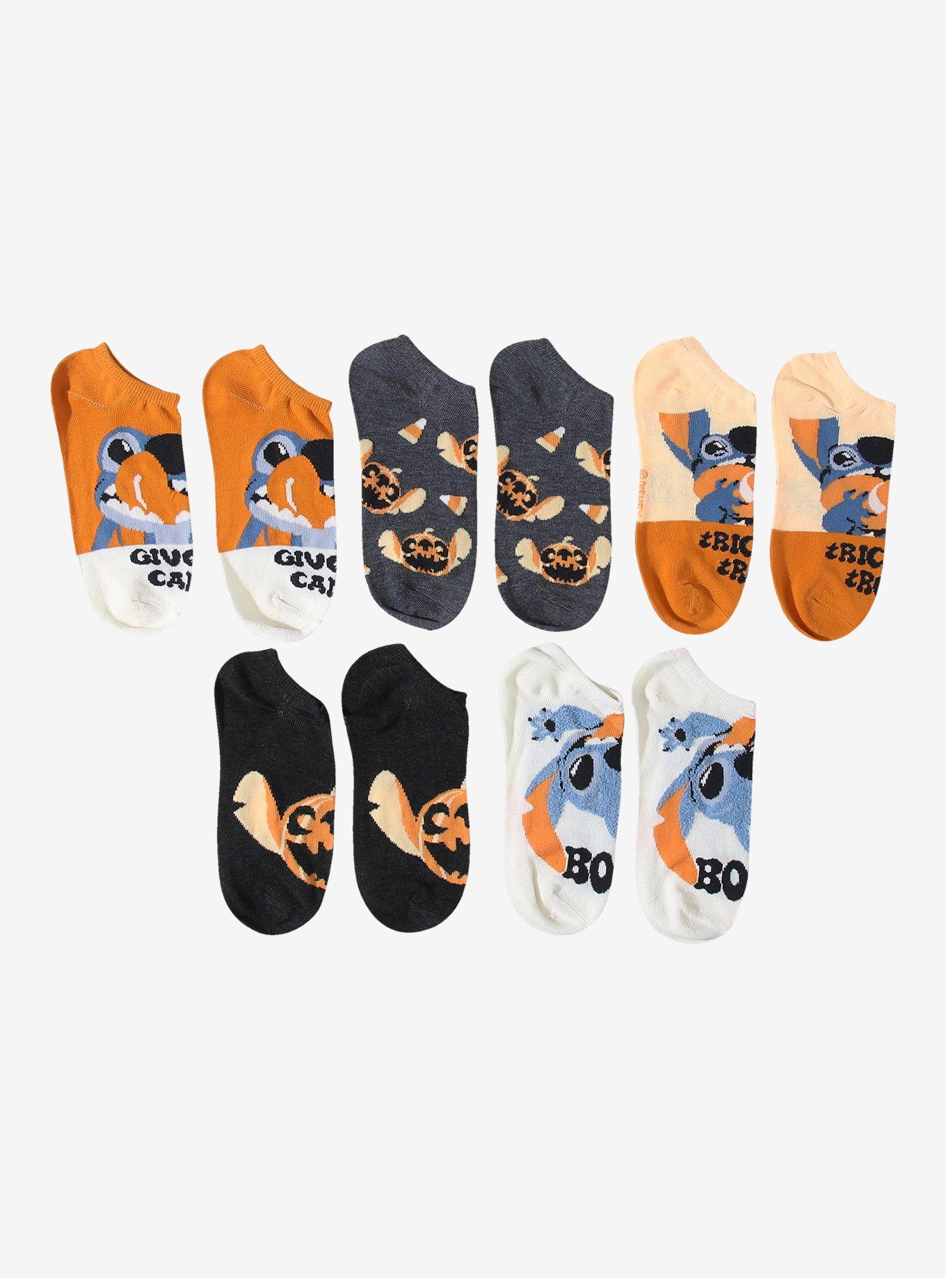 Disney Stitch Halloween No-Show Socks 5 Pair