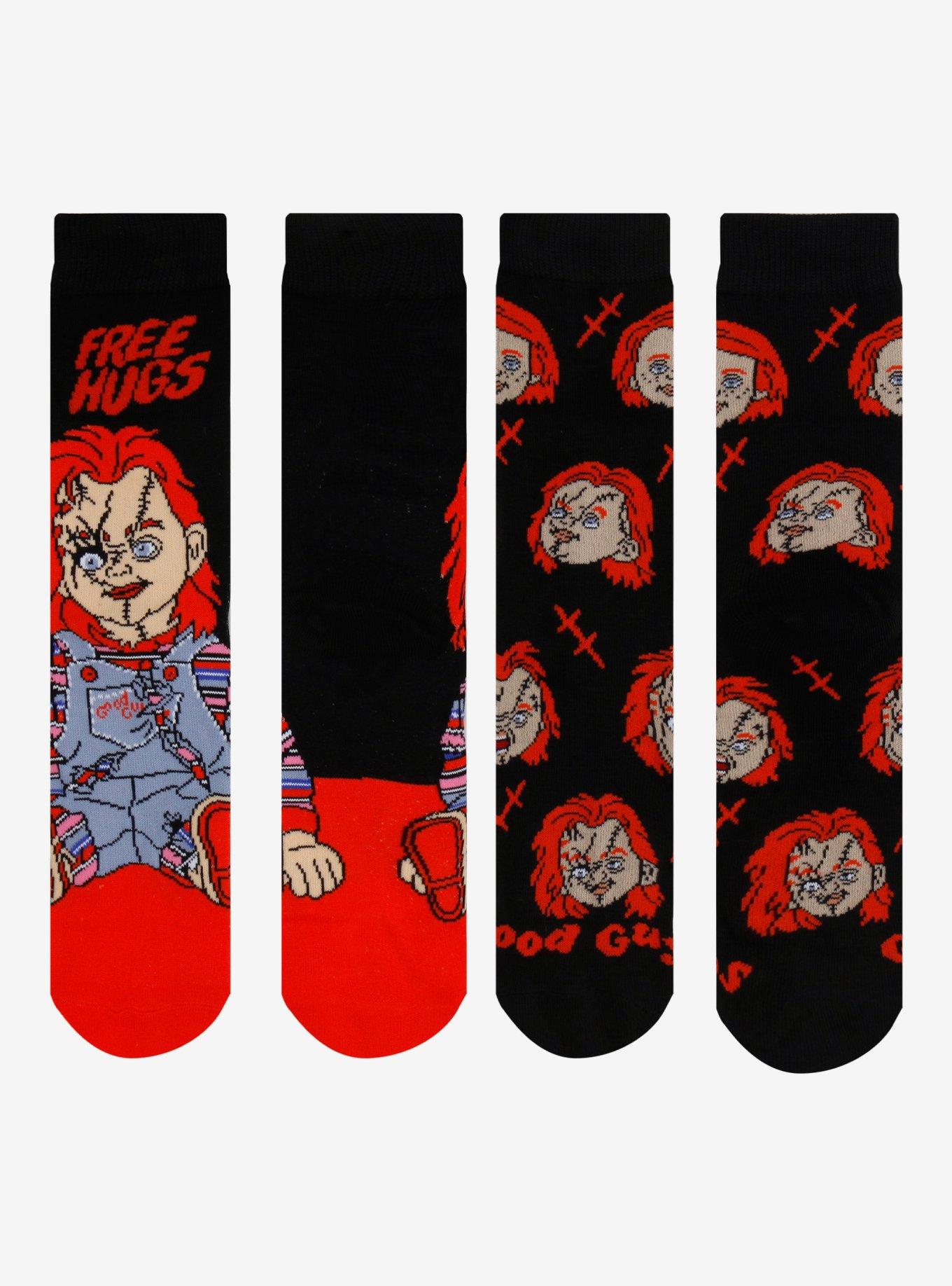 Chucky Free Hugs Crew Socks 2 Pair, , hi-res