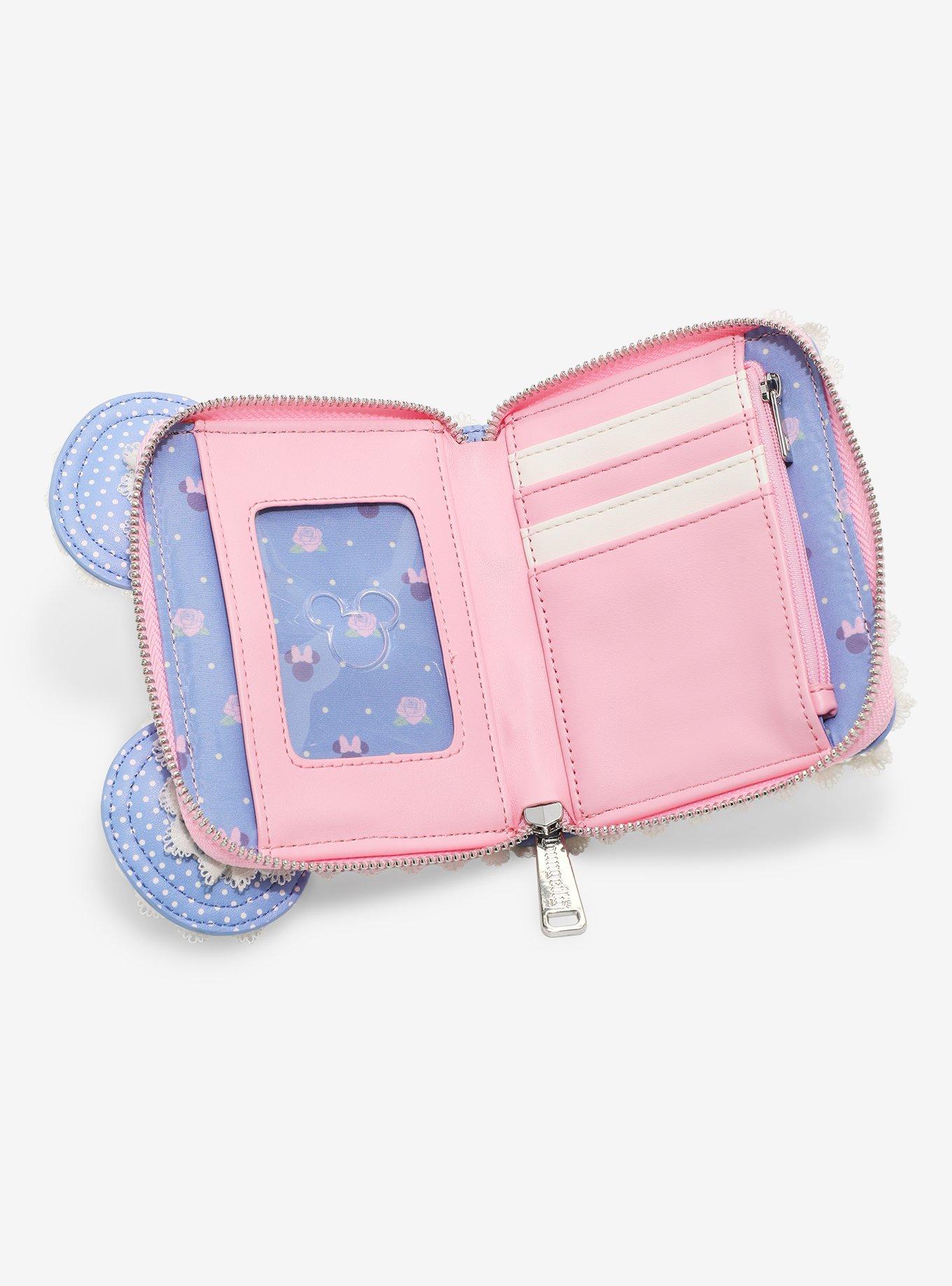 Loungefly Disney Minnie Mouse Floral Lace Ears Mini Zipper Wallet, , alternate
