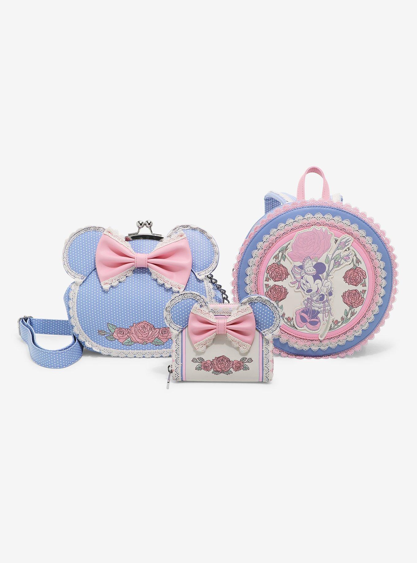 Loungefly Disney Minnie Mouse Floral Lace Ears Mini Zipper Wallet, , alternate
