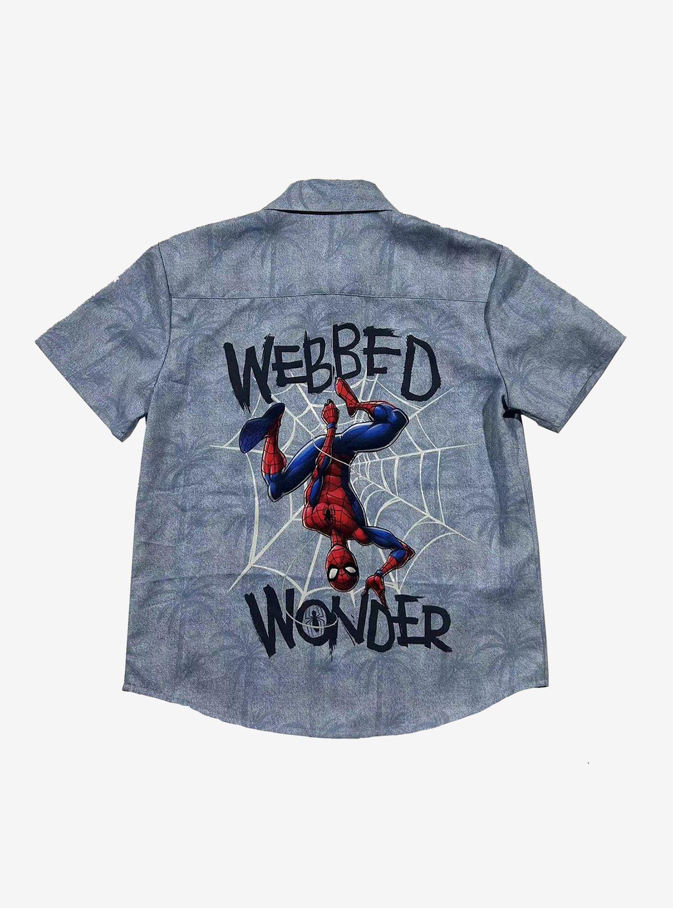 Marvel Spider-Man Youth Button-Up Shirt, DENIM, alternate