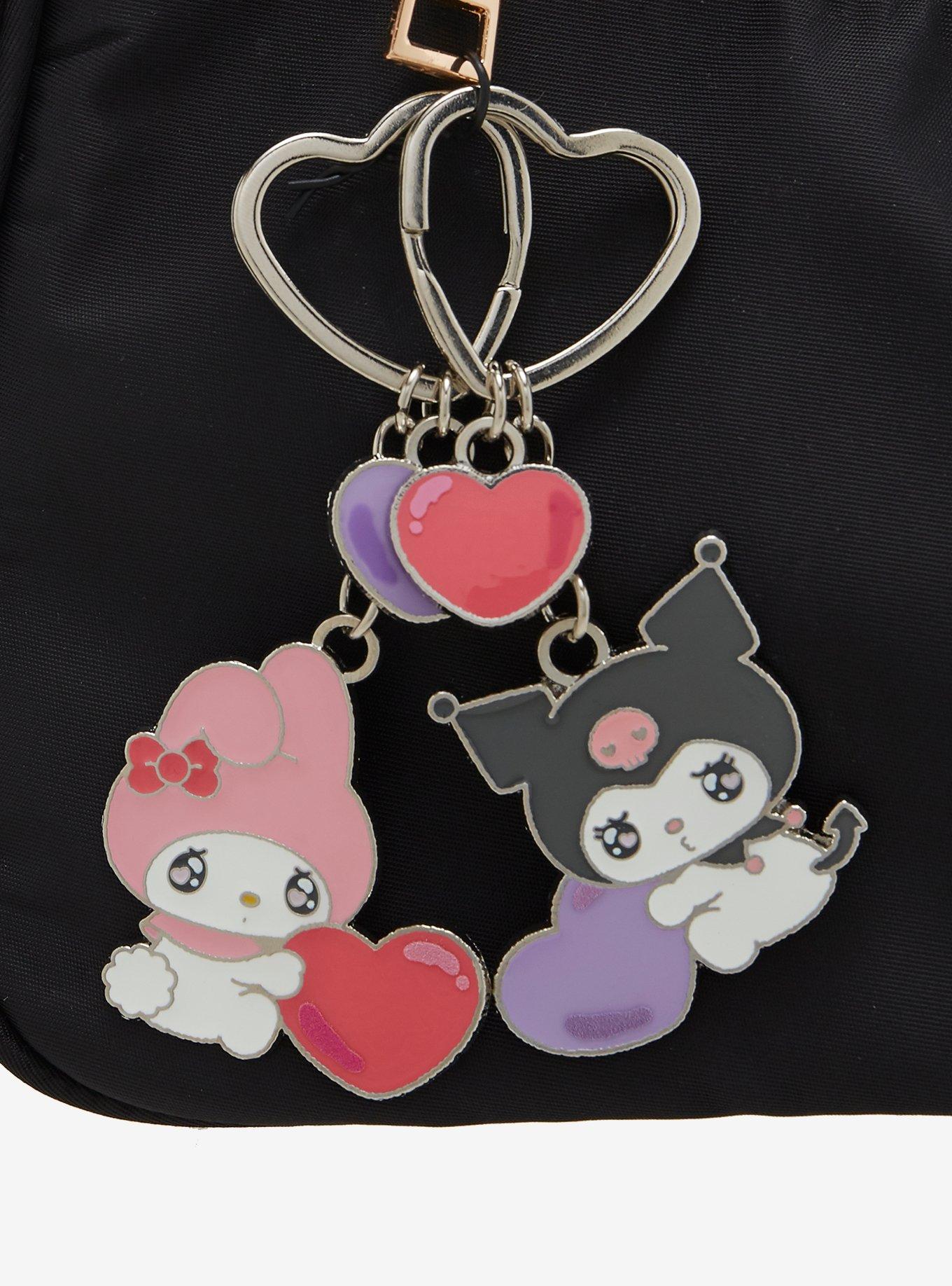 Sanrio My Melody and Kuromi Heart Multi Charm Keychain Set, , hi-res