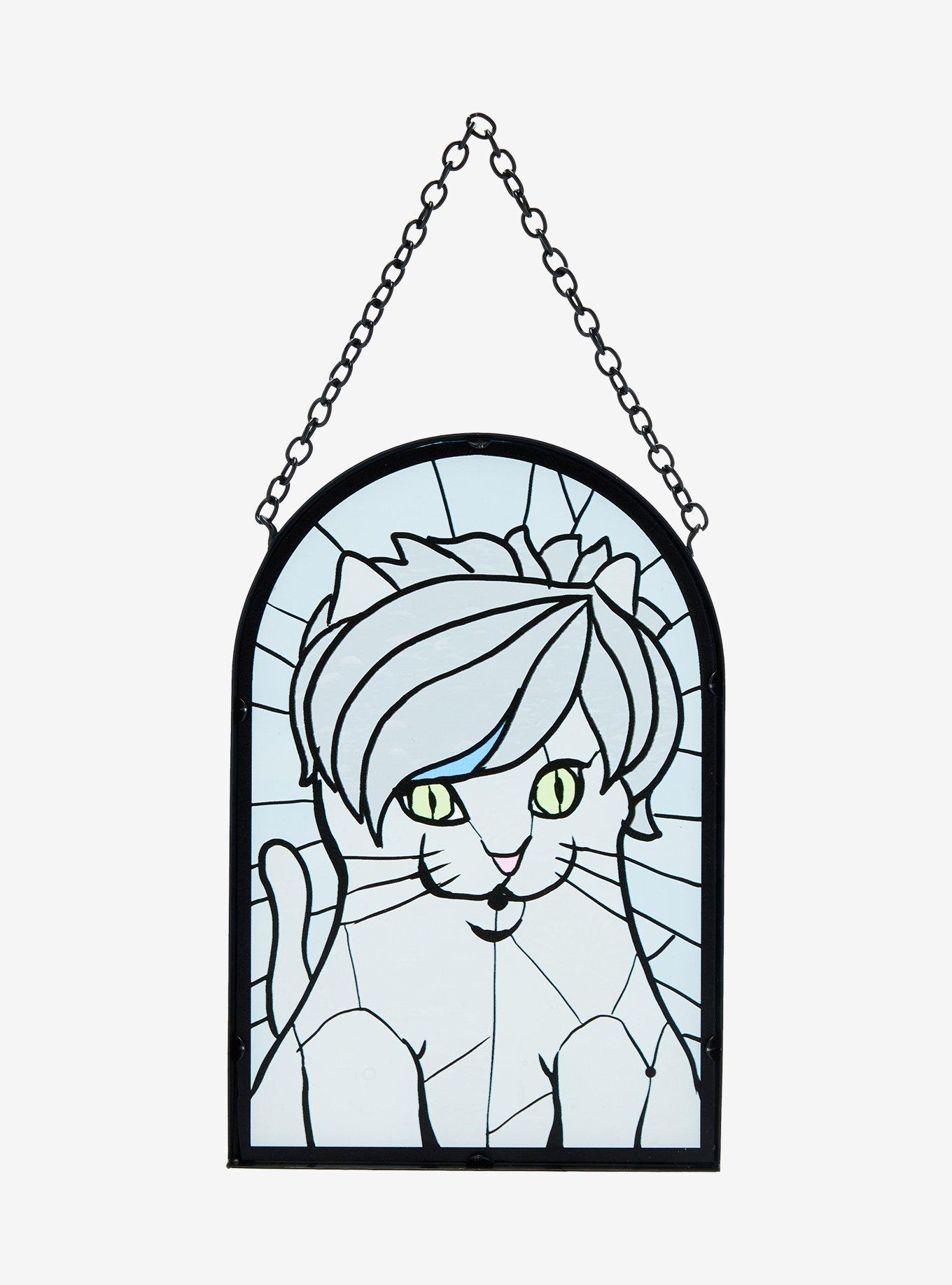 Emo Cat Stained Glass Wall Art, , alternate
