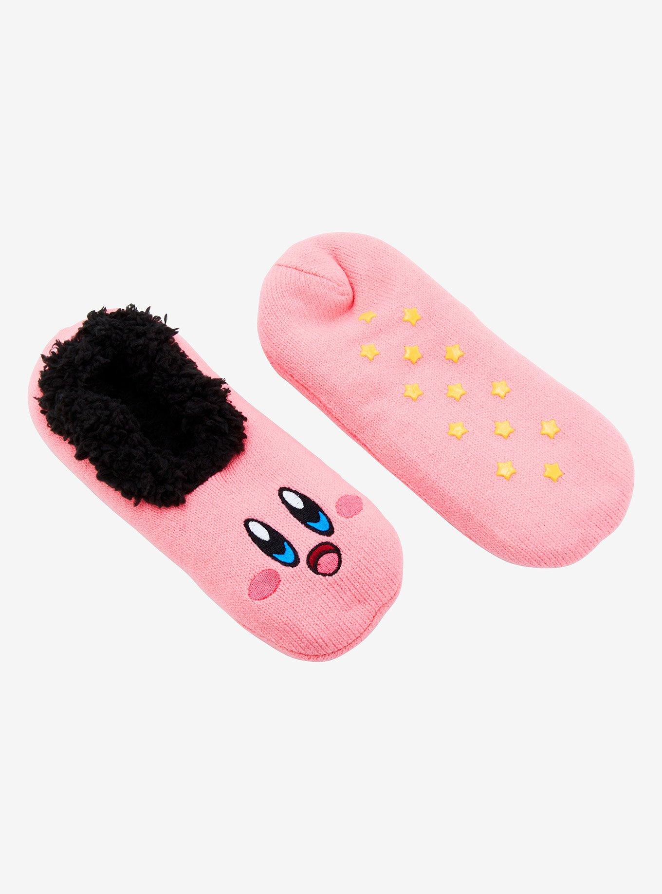 Nintendo Kirby Face Sherpa Slipper Socks — BoxLunch Exclusive, , hi-res