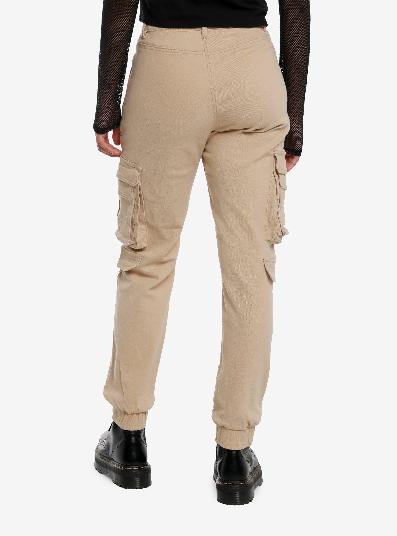 Khaki Good Vibes Cargo Pocket Jogger Pants, , hi-res