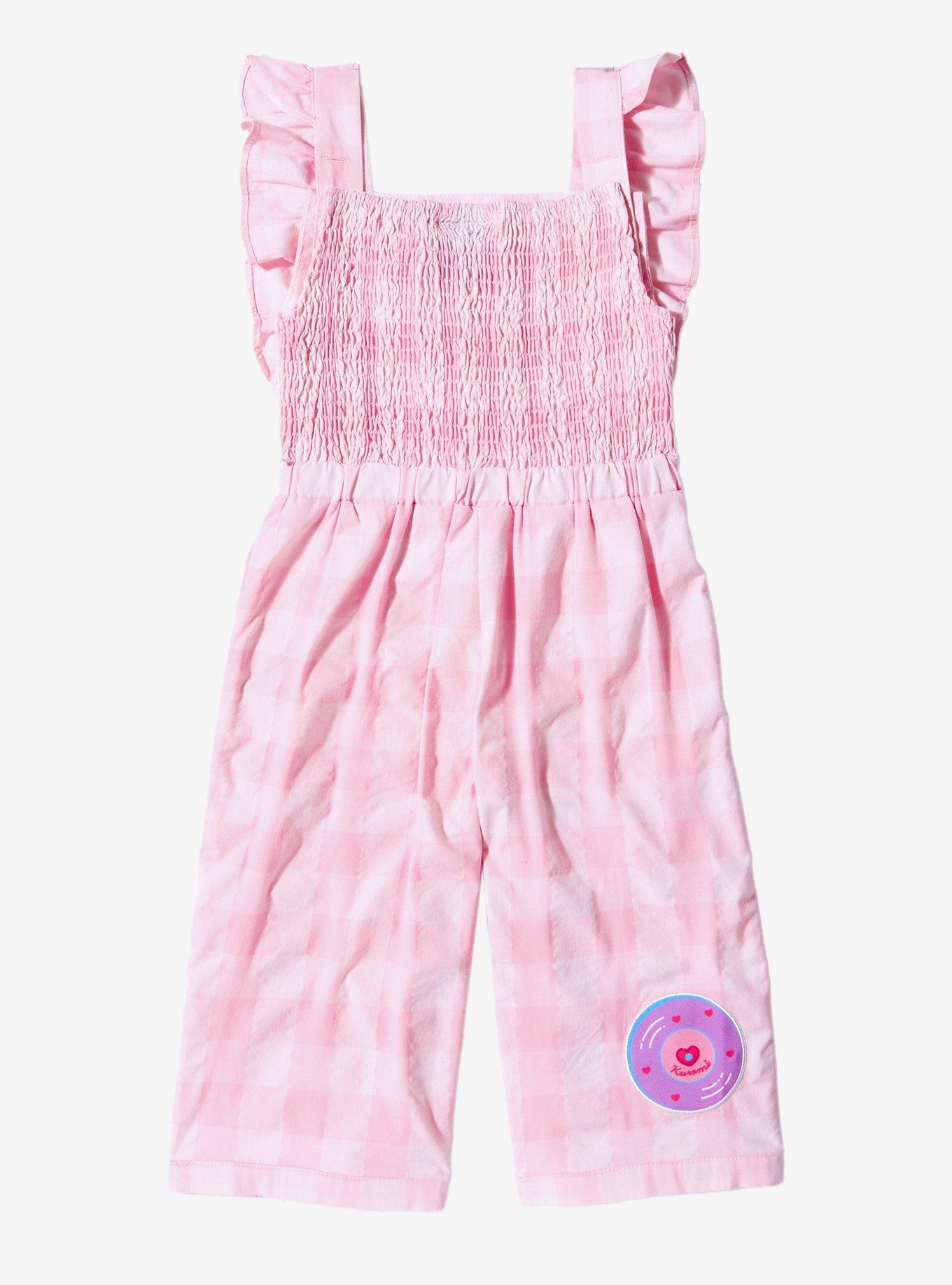 Sanrio My Melody & Kuromi Diner Icons Checkered Toddler Ruffle Romper - BoxLunch Exclusive, LIGHT PINK, alternate