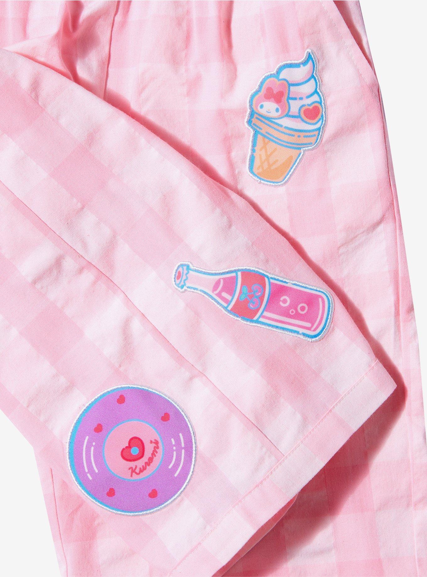 Sanrio My Melody & Kuromi Diner Icons Checkered Toddler Ruffle Romper - BoxLunch Exclusive, LIGHT PINK, alternate