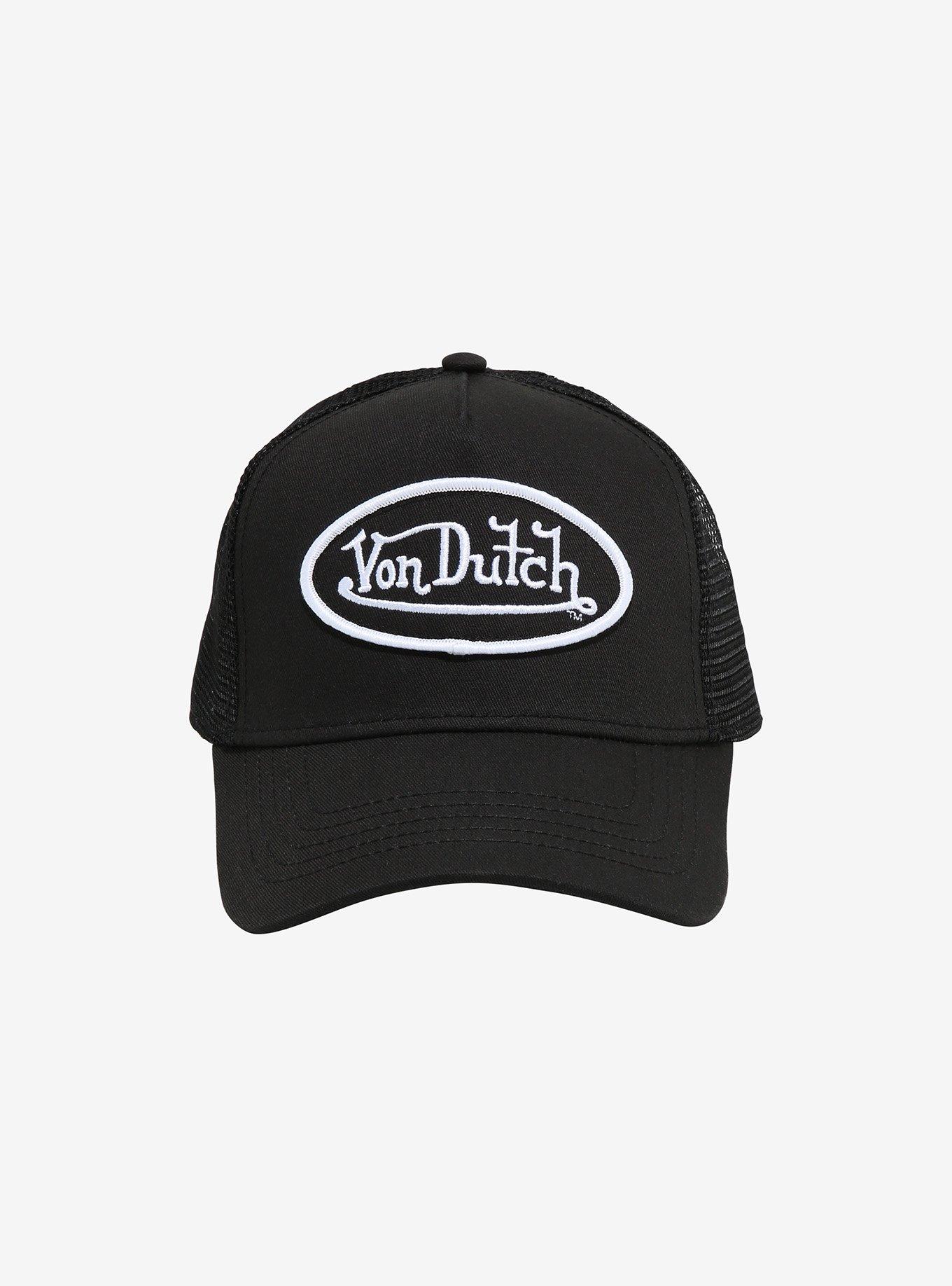 Von Dutch Logo Black Trucker Hat, , alternate