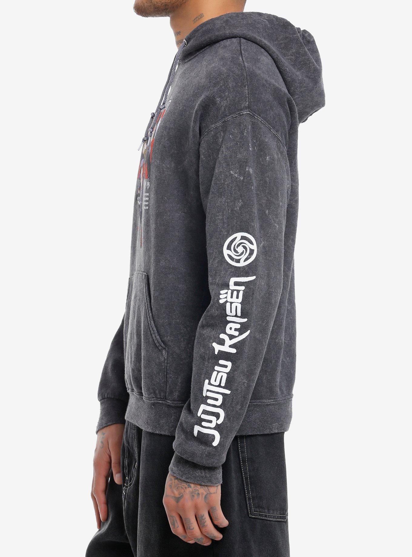 Jujutsu Kaisen First Years & Gojo Dark Wash Hoodie, BLACK, alternate