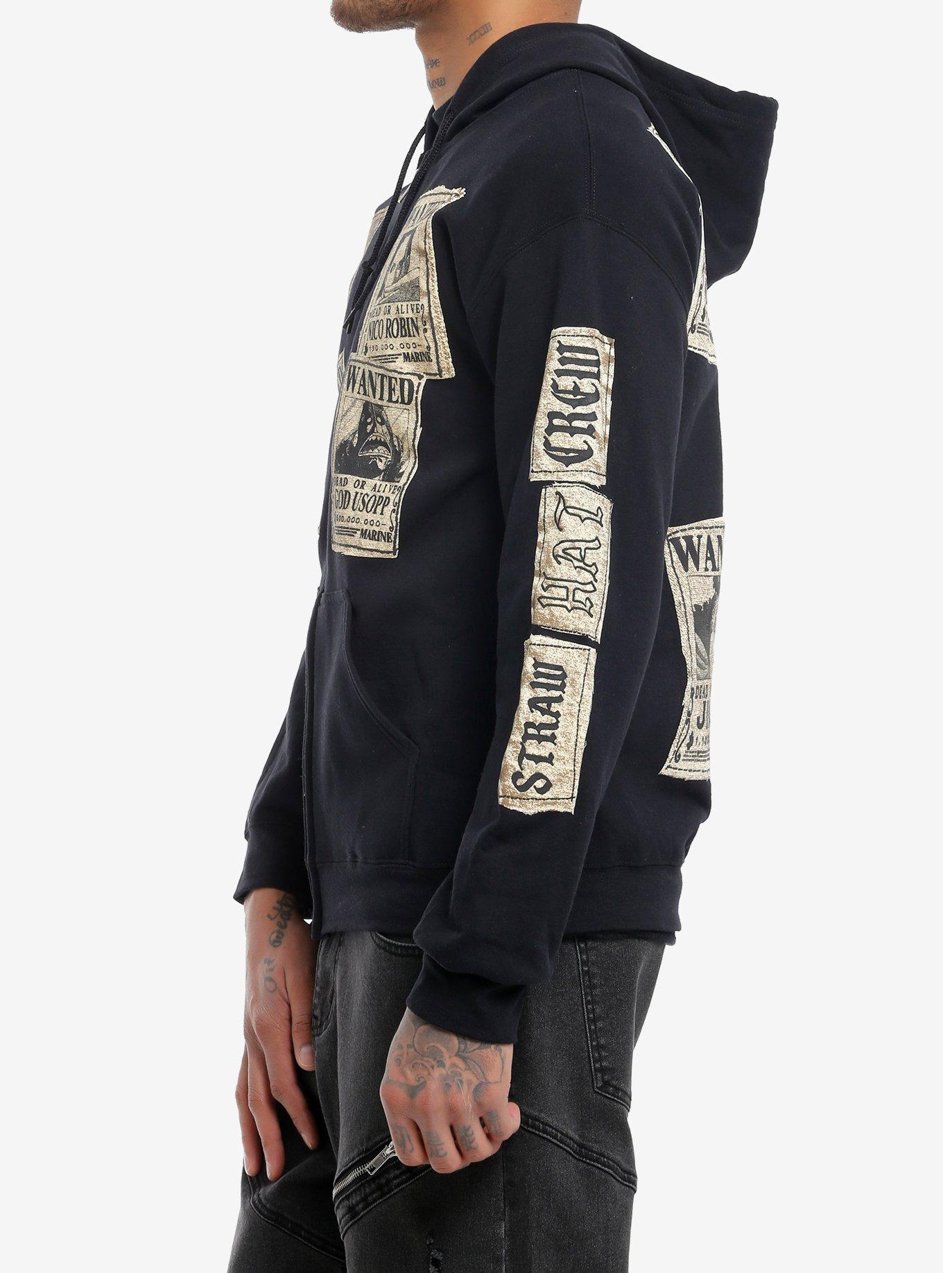 One Piece Wanted Poster Hoodie, BLACK, alternate