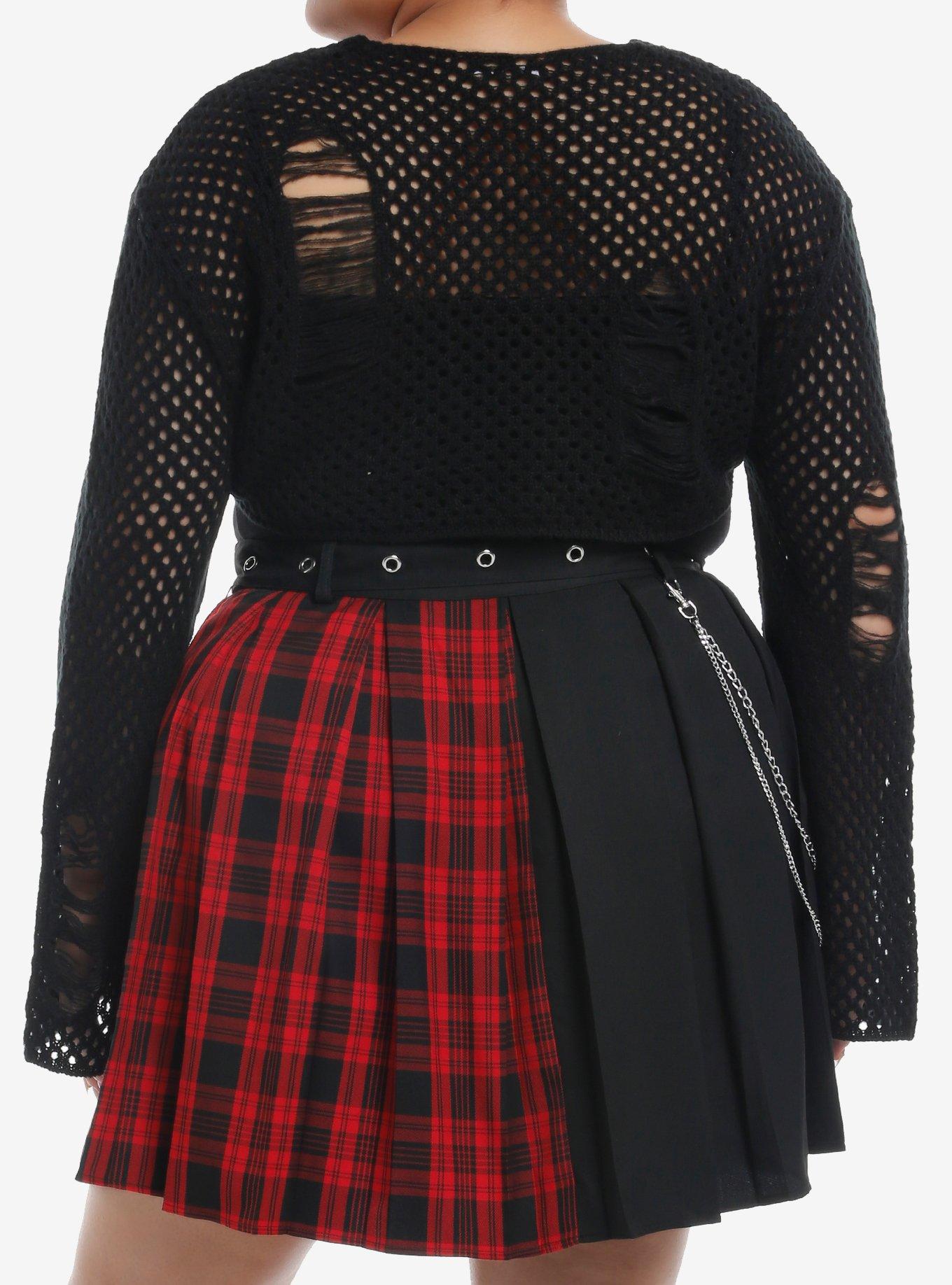 Cosmic Aura Black Distressed Bolero Girls Crop Shrug Plus Size, BLACK, alternate