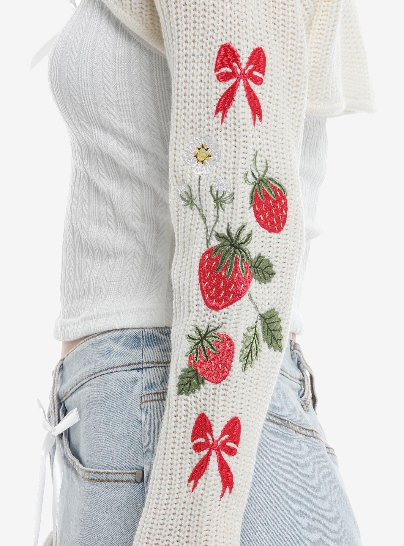 Sweet Society Strawberry Bolero Girls Crop Shrug, RED, alternate