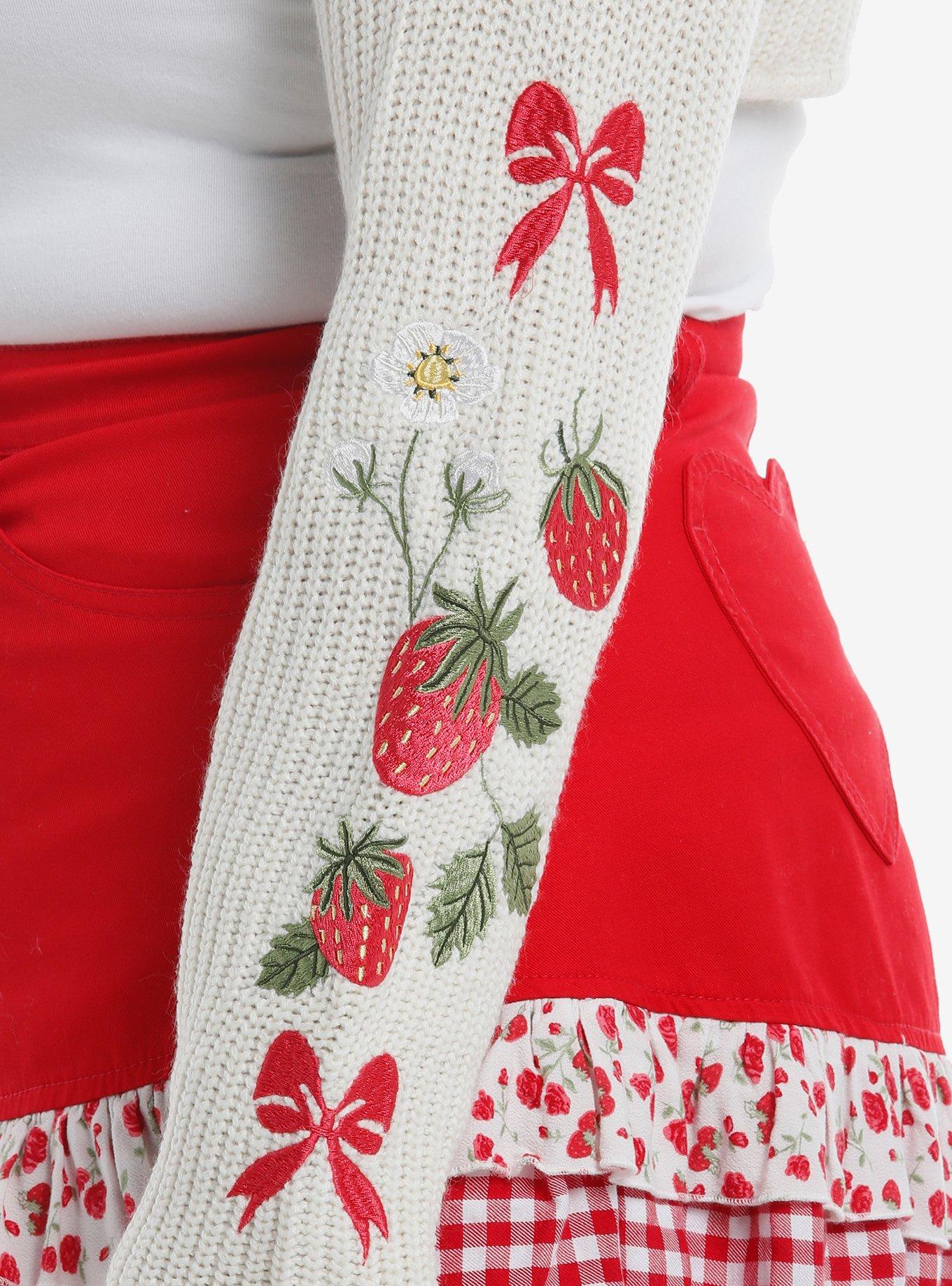 Sweet Society Strawberry Bolero Girls Crop Shrug Plus Size, RED, alternate