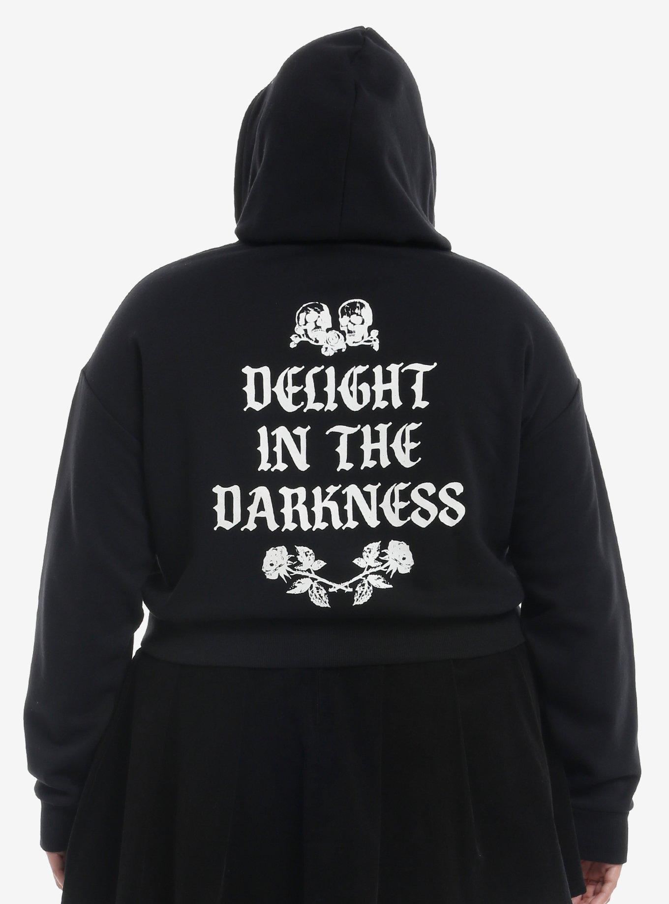 Cosmic Aura Delight In The Darkness Bow Girls Crop  Hoodie Plus Size, , hi-res