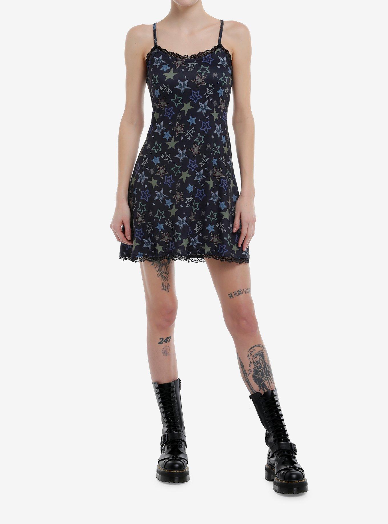 Social Collision Multicolored Stars Cami Mini Dress, , hi-res