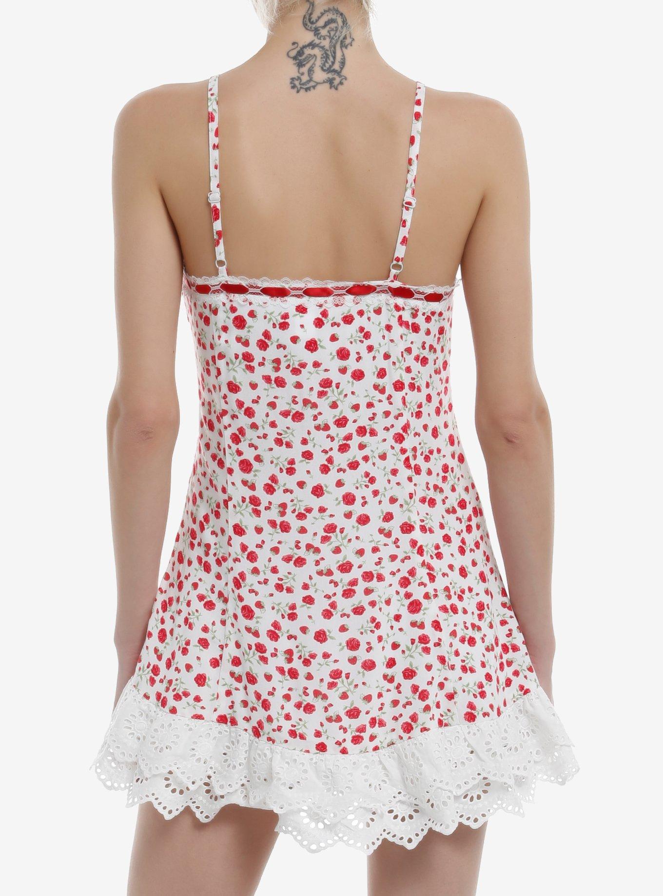 Sweet Society Strawberry Lace Cami Dress