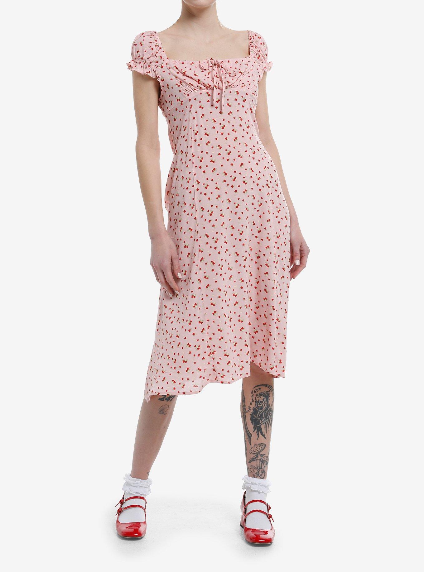 Sweet Society Strawberry Empire Midi Dress, , hi-res