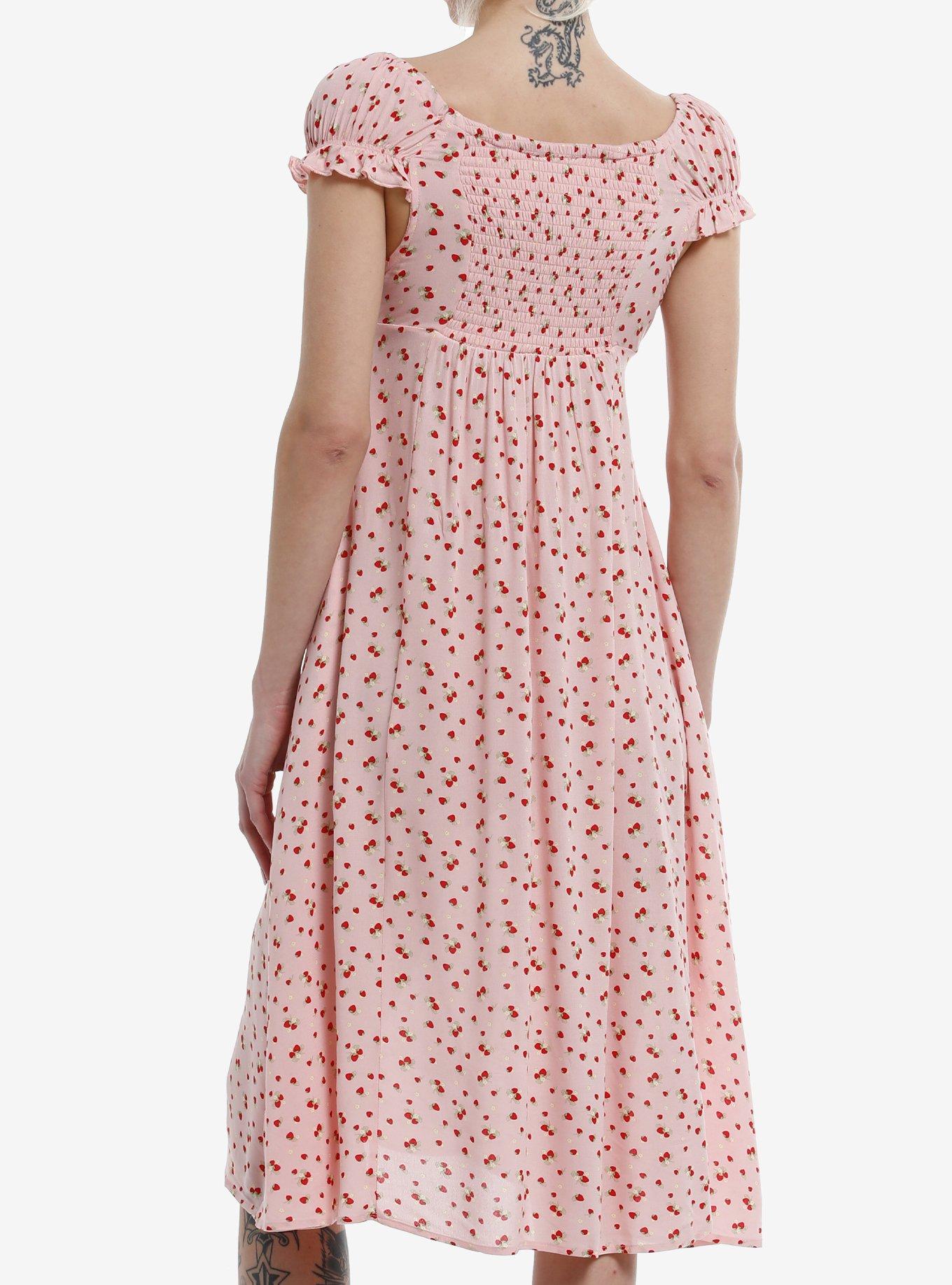 Sweet Society Strawberry Empire Midi Dress, RED, alternate