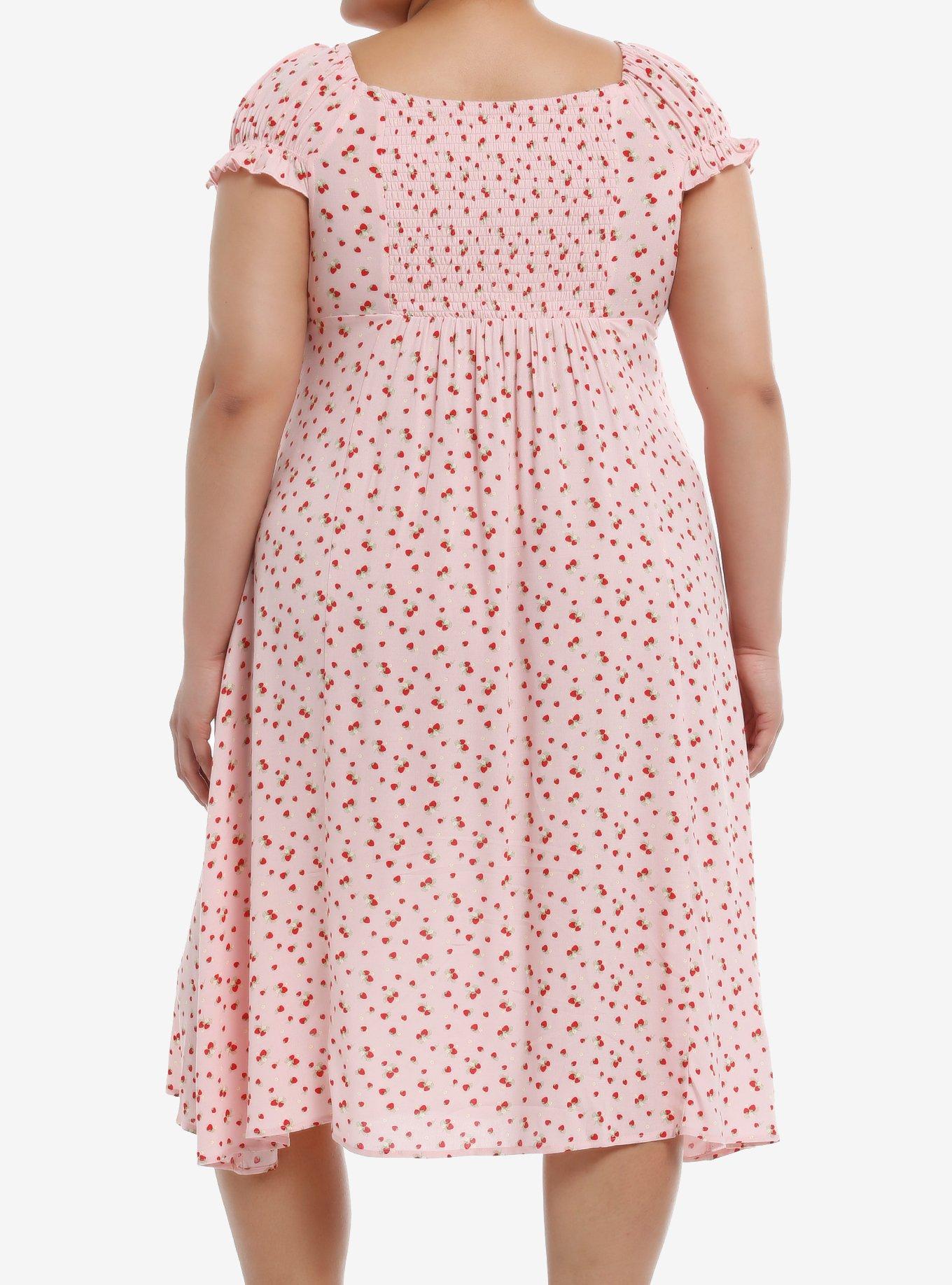 Sweet Society Strawberry Empire Midi Dress Plus Size, RED, alternate
