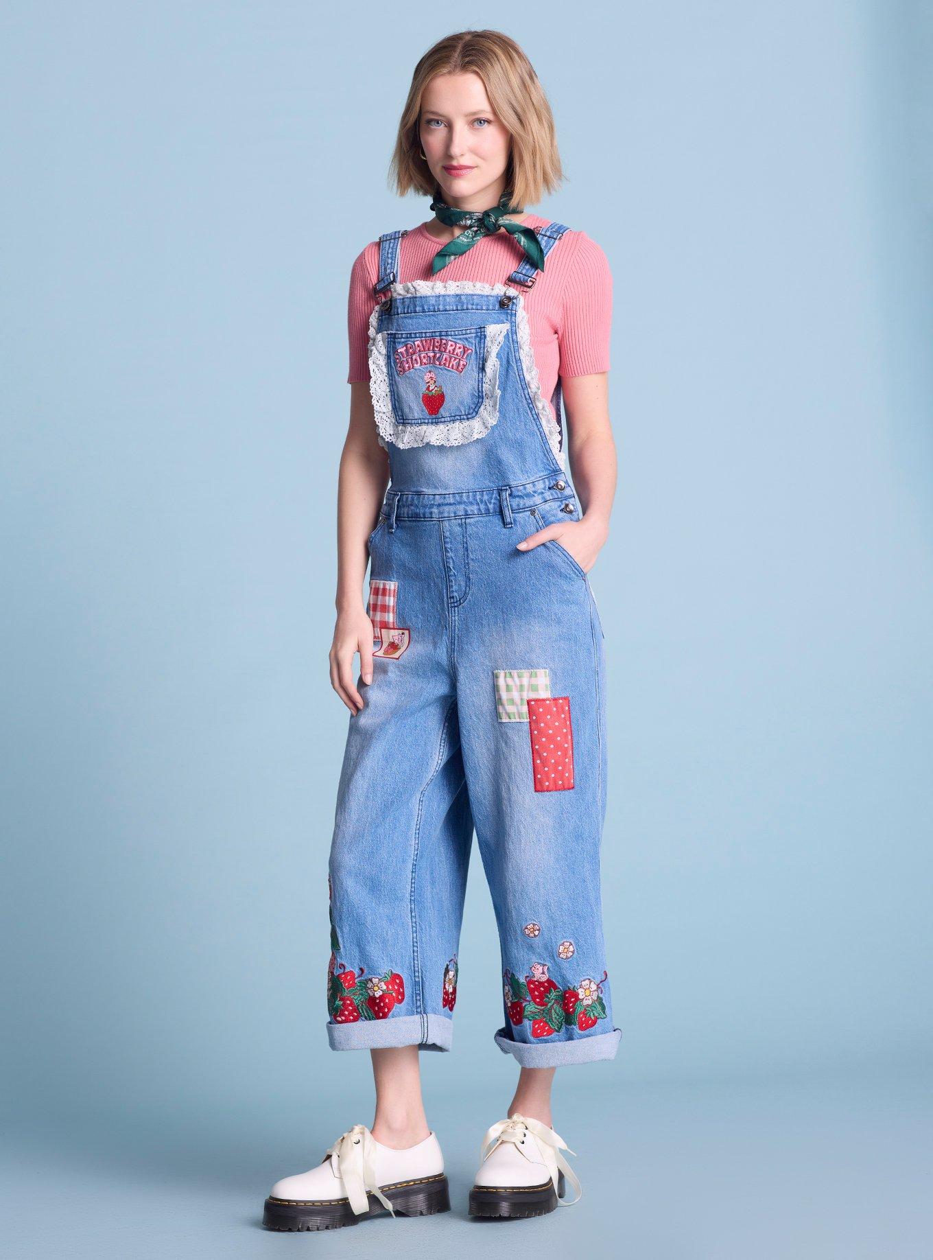 Strawberry Shortcake Embroidered Women's Overalls — BoxLunch Exclusive, , hi-res