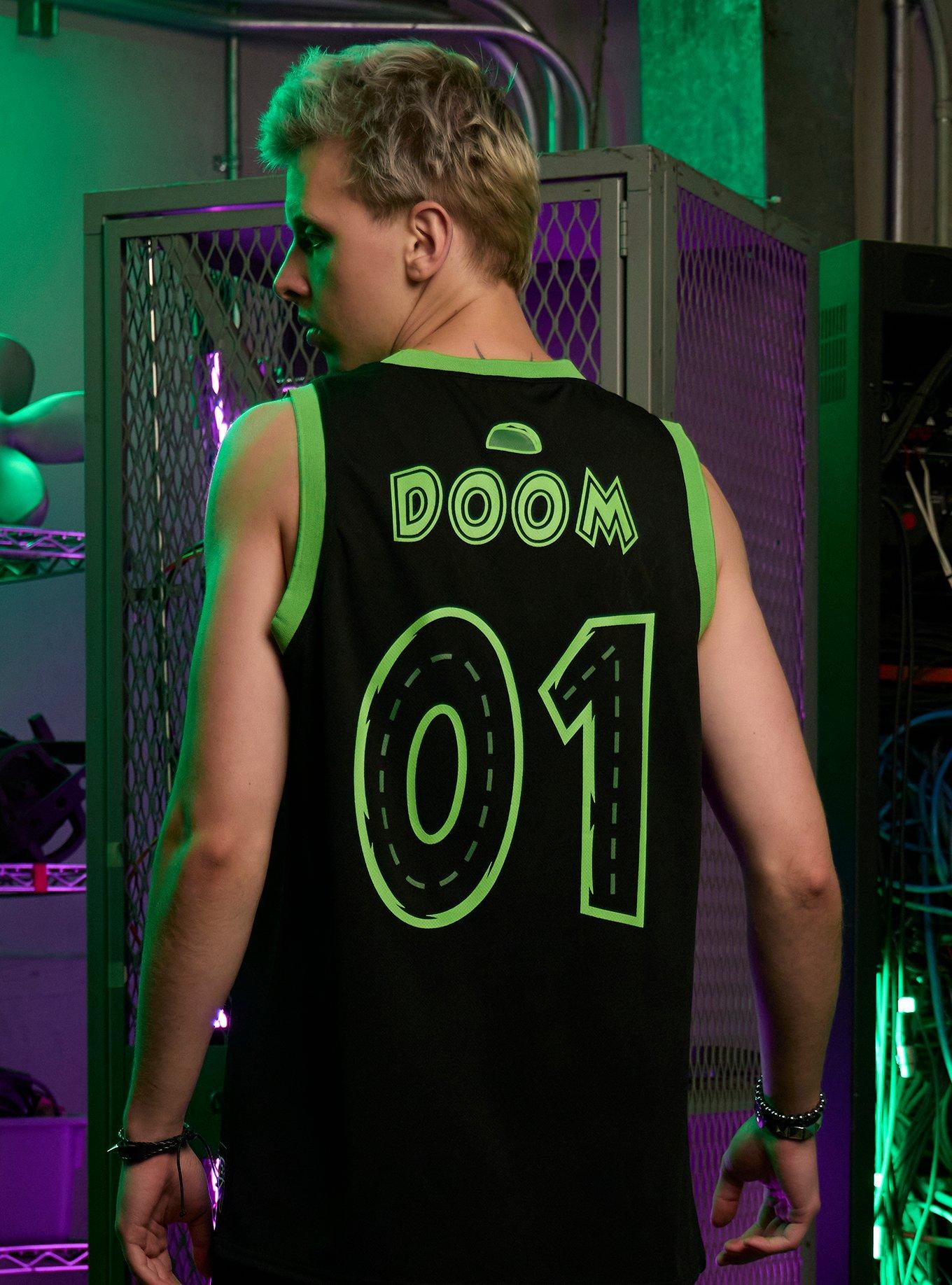 Invader Zim GIR Doom Basketball Jersey, BLACK, alternate