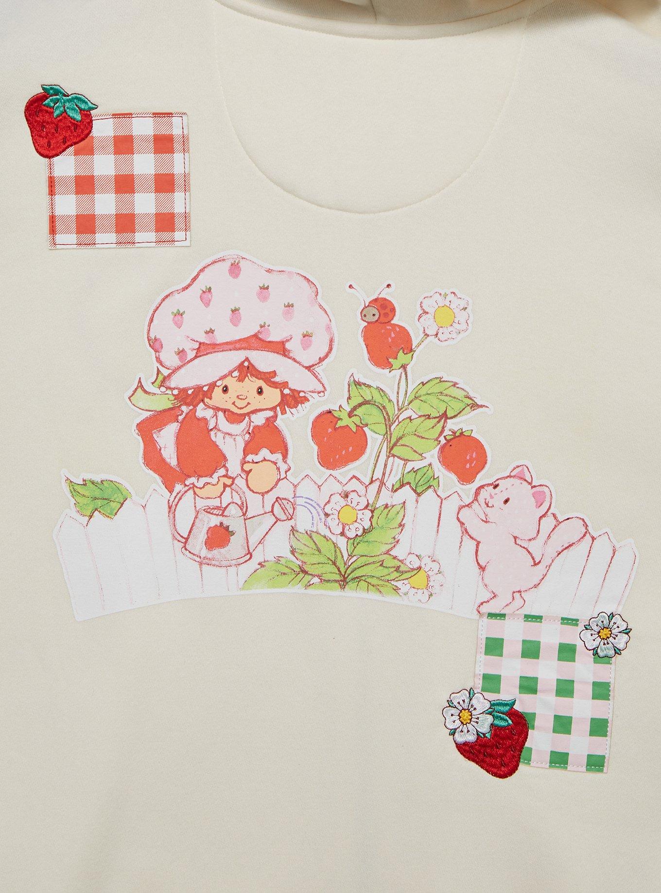 Strawberry Shortcake Patchwork Zip Hoodie &mdash; BoxLunch Exclusive, CREAM, alternate
