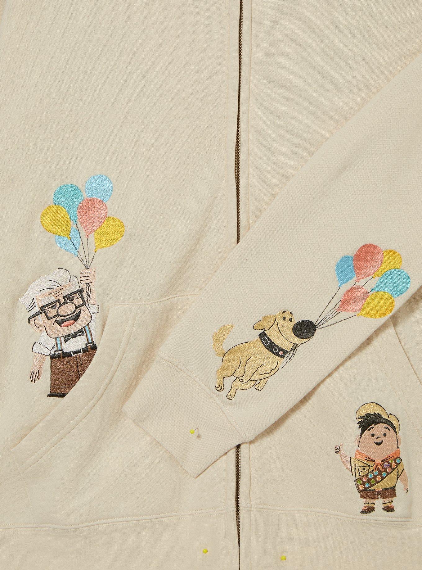 Disney Pixar Up Floral Zip Hoodie &mdash; BoxLunch Exclusive, CREAM, alternate