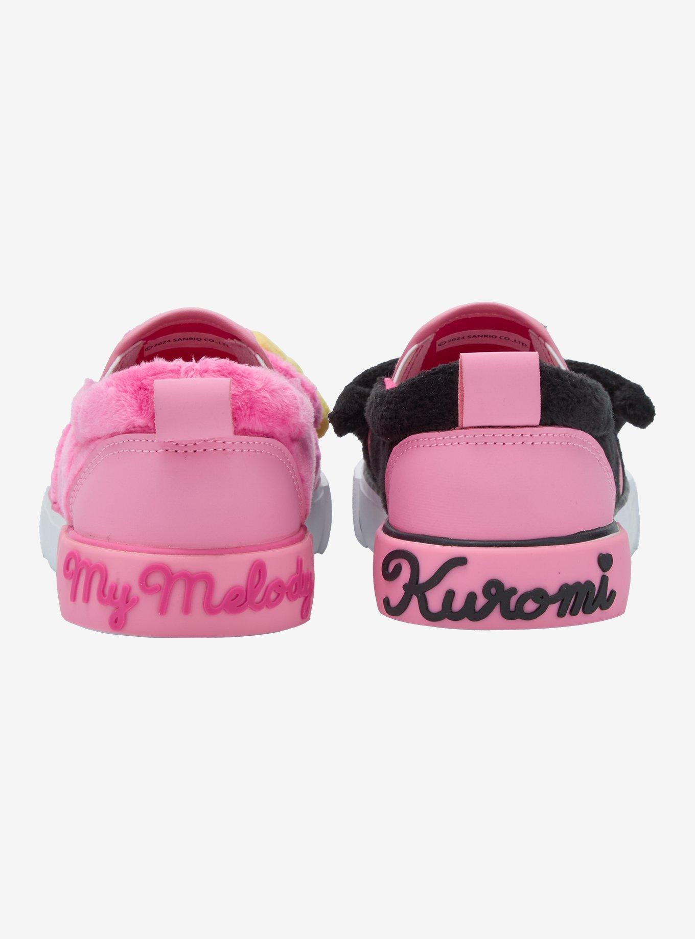 My Melody & Kuromi Fuzzy Mismatch Slip-On Sneakers, MULTI, alternate